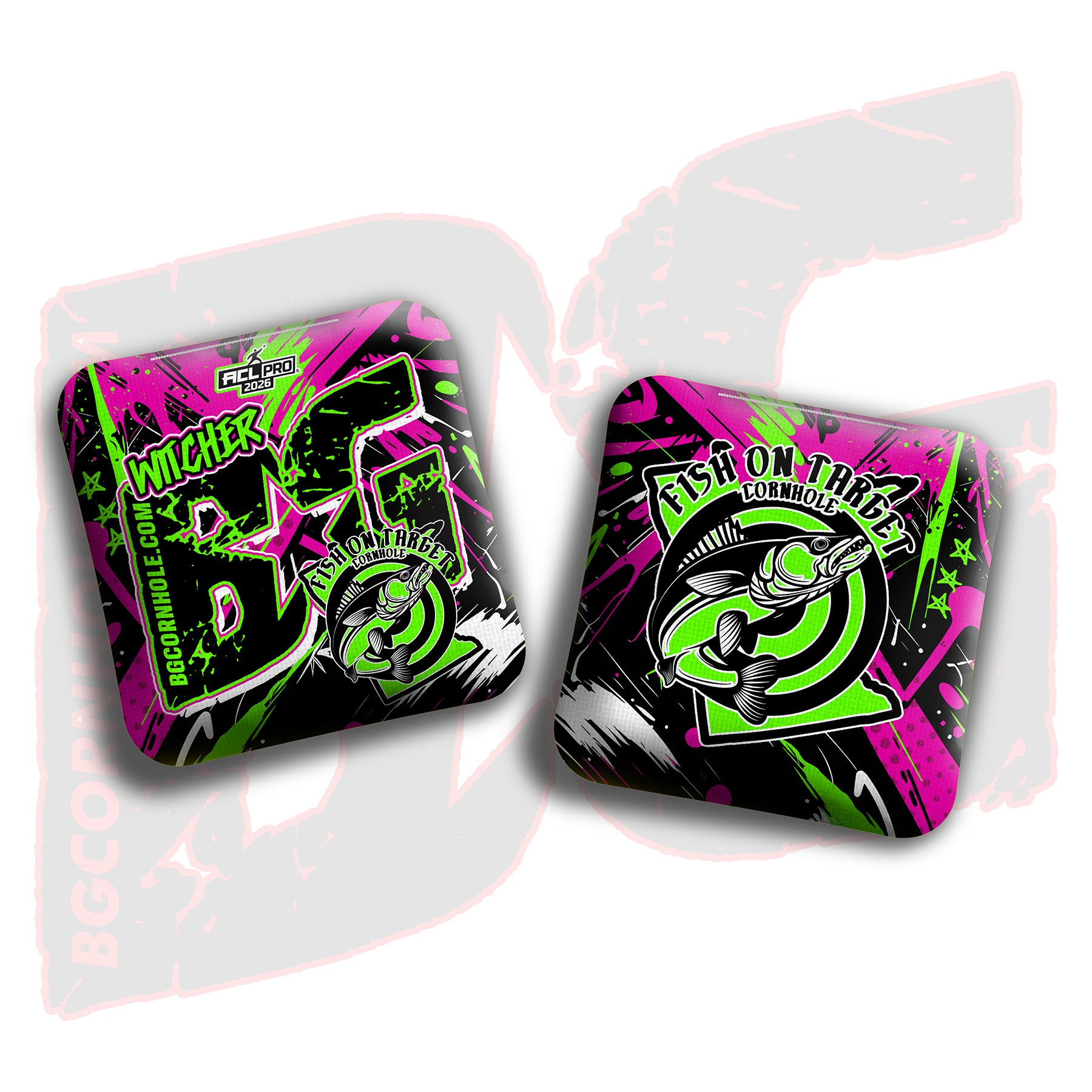 2026 BG Multiple Bag Models"Fish On Target Slash” Collab - ACL Pro Stamped Cornhole Bags - SET OF 4 BAGS
