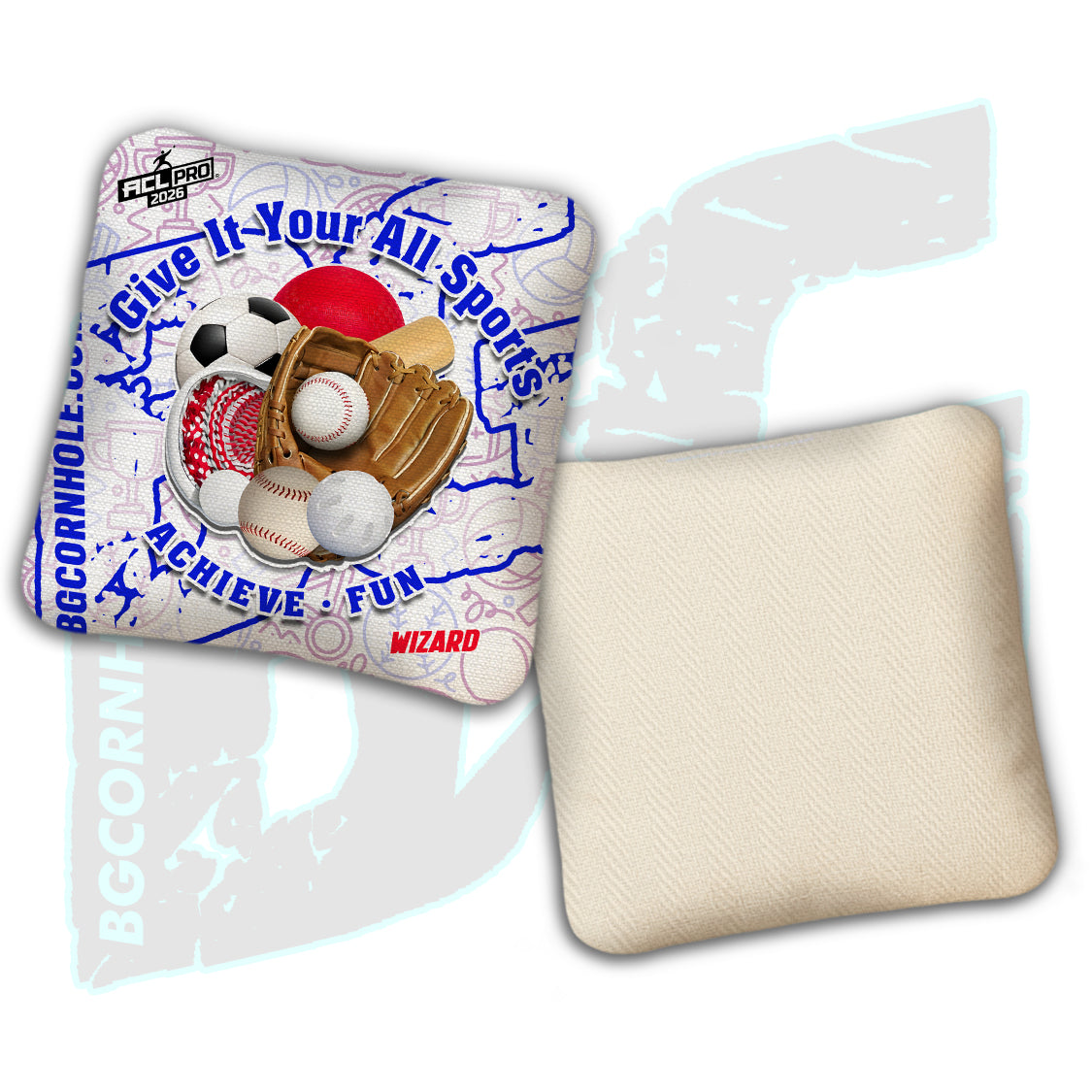 2026 Multiple Bag Models  "Give It Your All Sports” Collab - ACL Pro Stamped Cornhole Bags - SET OF 4 BAGS