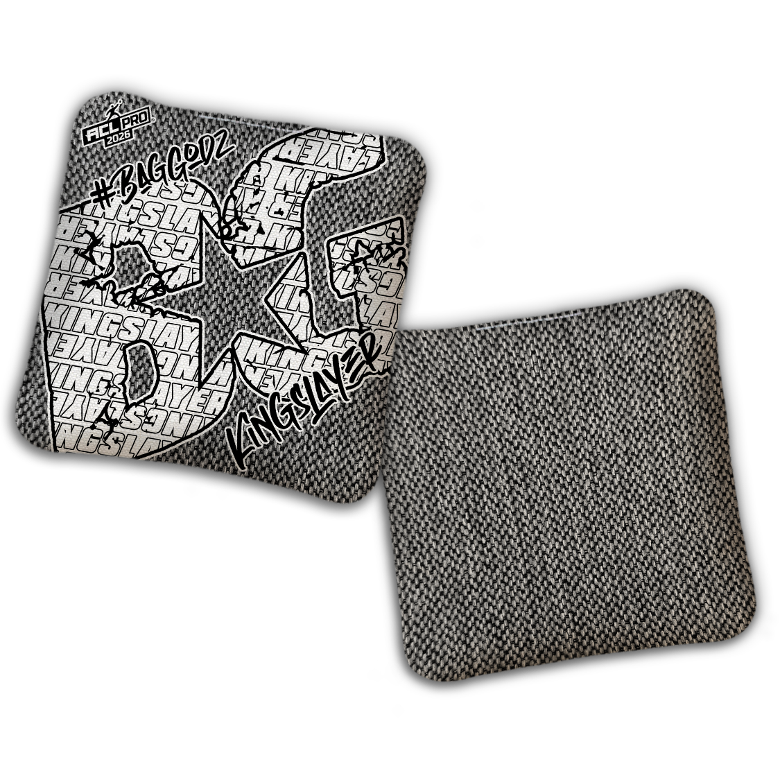 2026 BG Kingslayer "Gray Colormatch" - ACL Pro Stamped Cornhole Bags - SET OF 4 BAGS