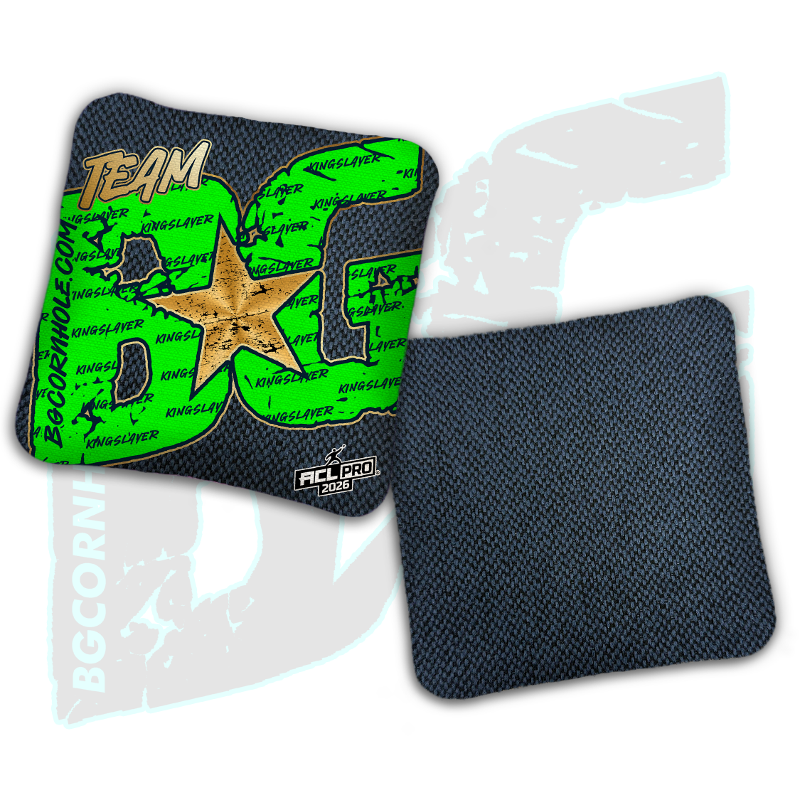 2026 BG Kingslayer "Big BG Colormatch" - ACL Pro Stamped Cornhole Bags - SET OF 4 BAGS