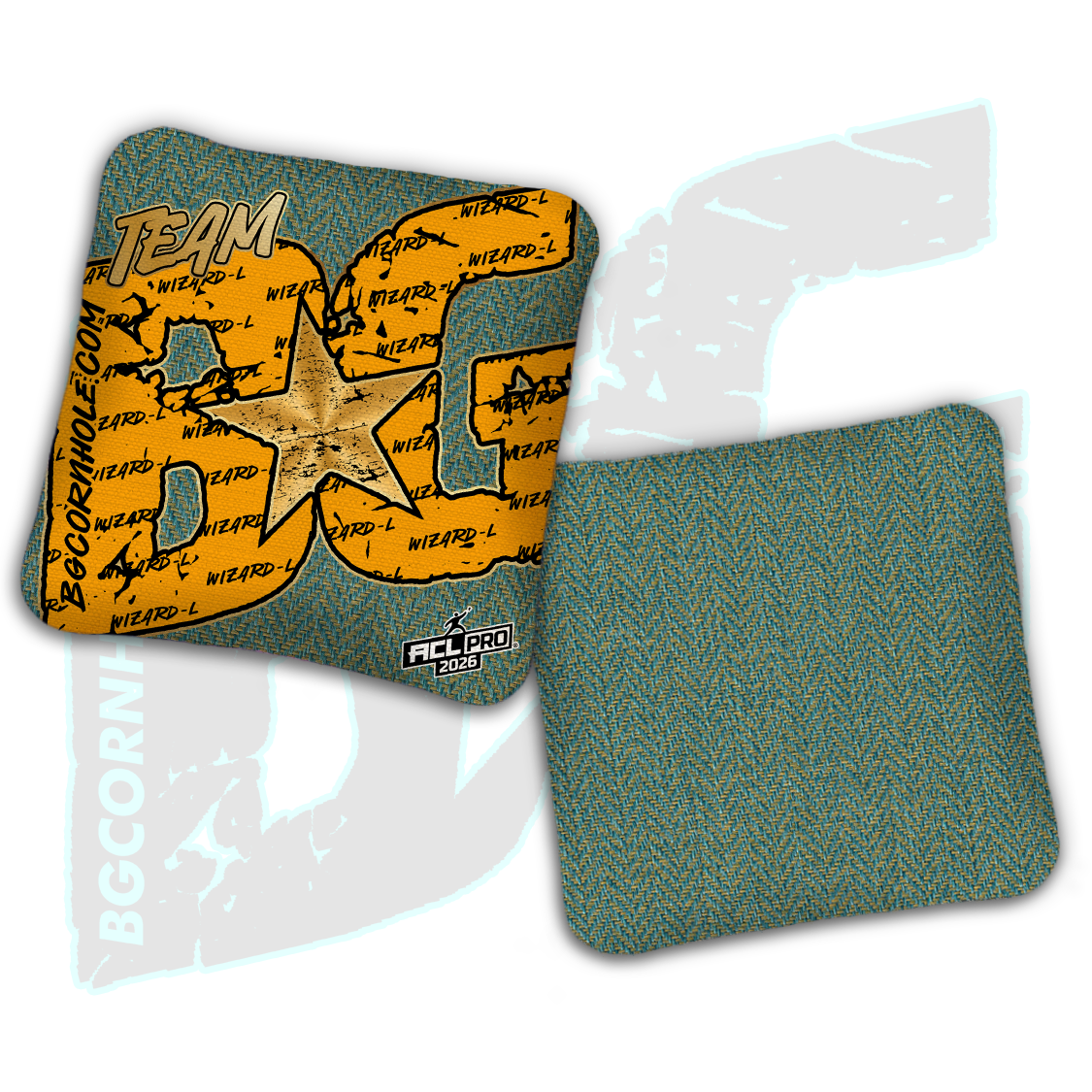 2026 BG Wizard L "Big BG Colormatch" - ACL Pro Stamped Cornhole Bags - SET OF 4 BAGS