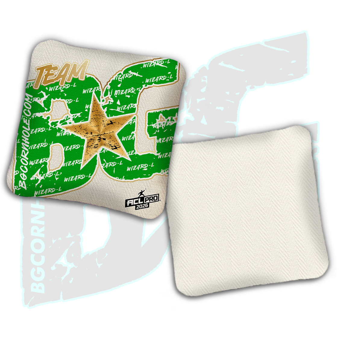 2026 BG Wizard L "Big BG Colormatch" - ACL Pro Stamped Cornhole Bags - SET OF 4 BAGS
