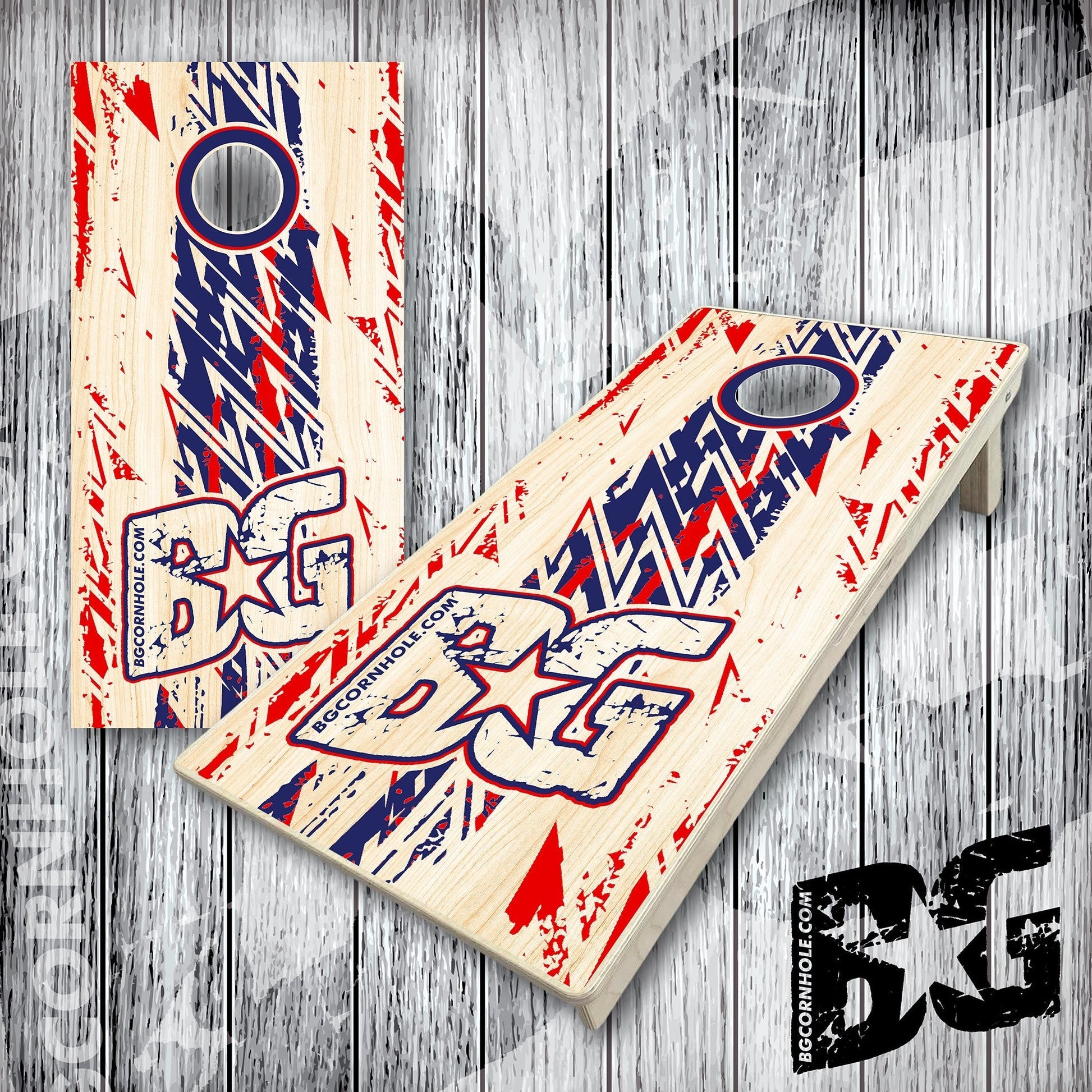 BG "Grunge Stripe" Cornhole Boards - Elite Model