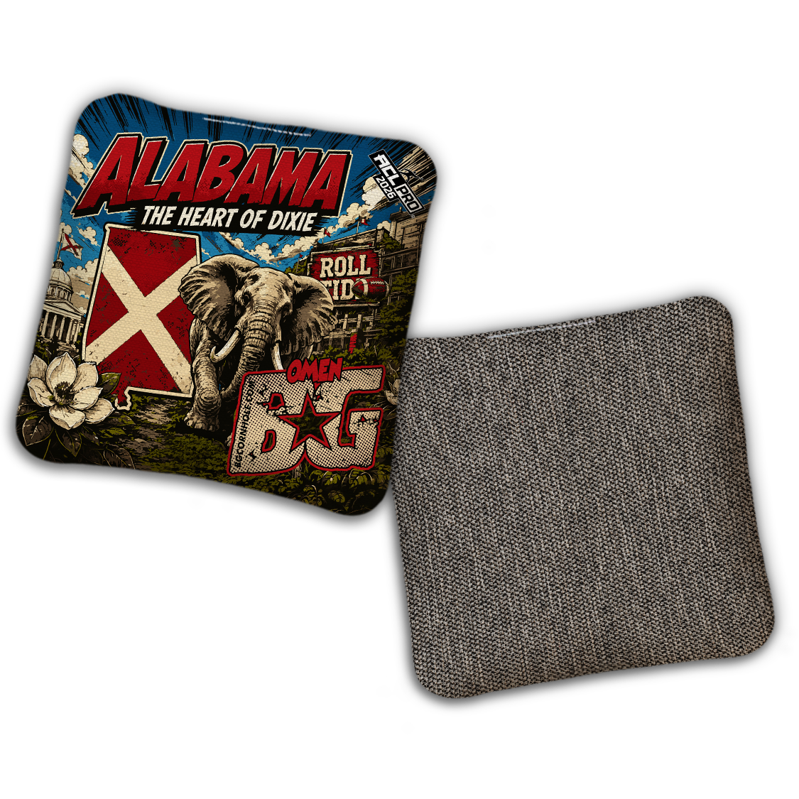2026 BG Multiple Bag Models "HEART OF DIXIE AL" - ACL Pro Stamped Cornhole Bags - SET OF 4 BAGS