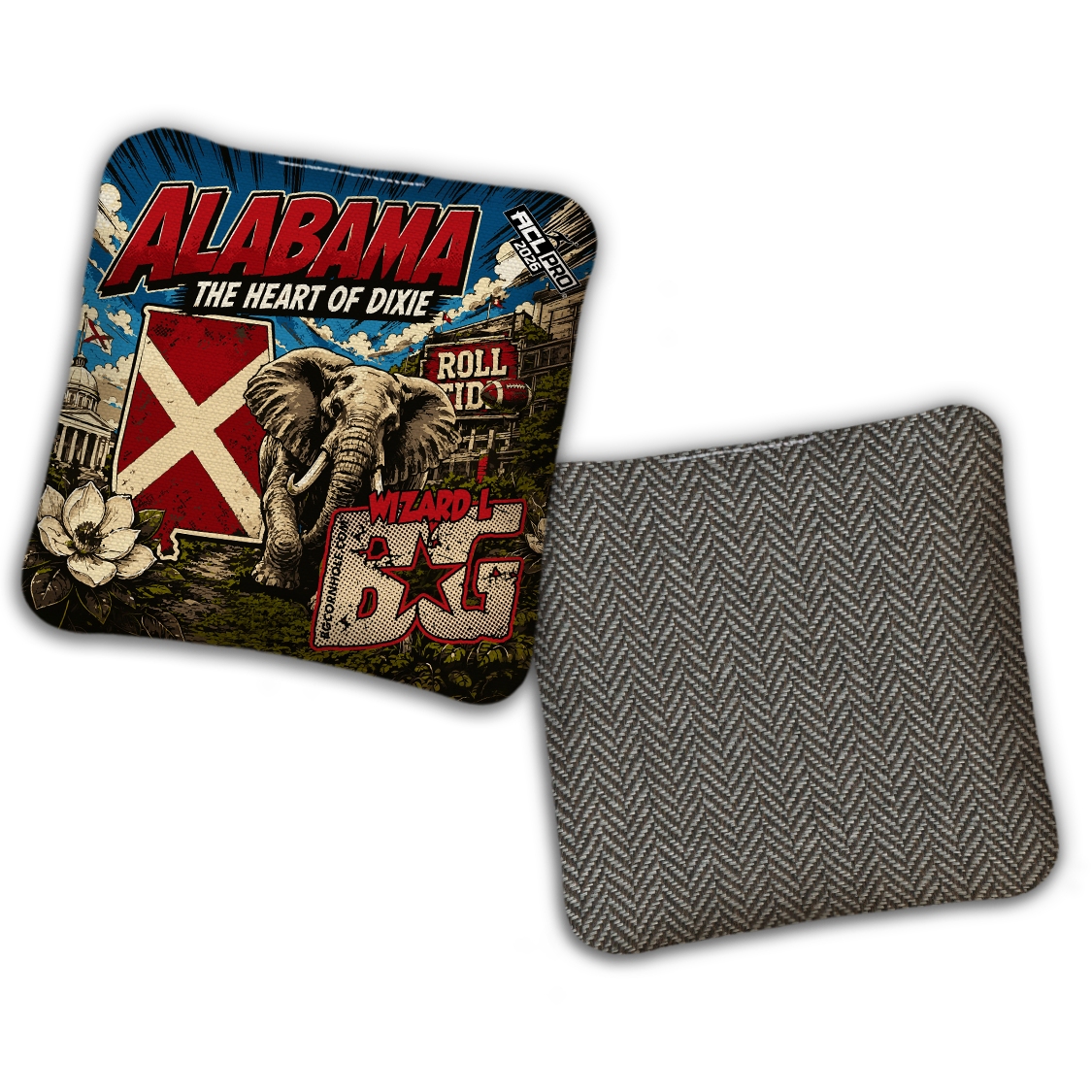 2026 BG Multiple Bag Models "HEART OF DIXIE AL" - ACL Pro Stamped Cornhole Bags - SET OF 4 BAGS