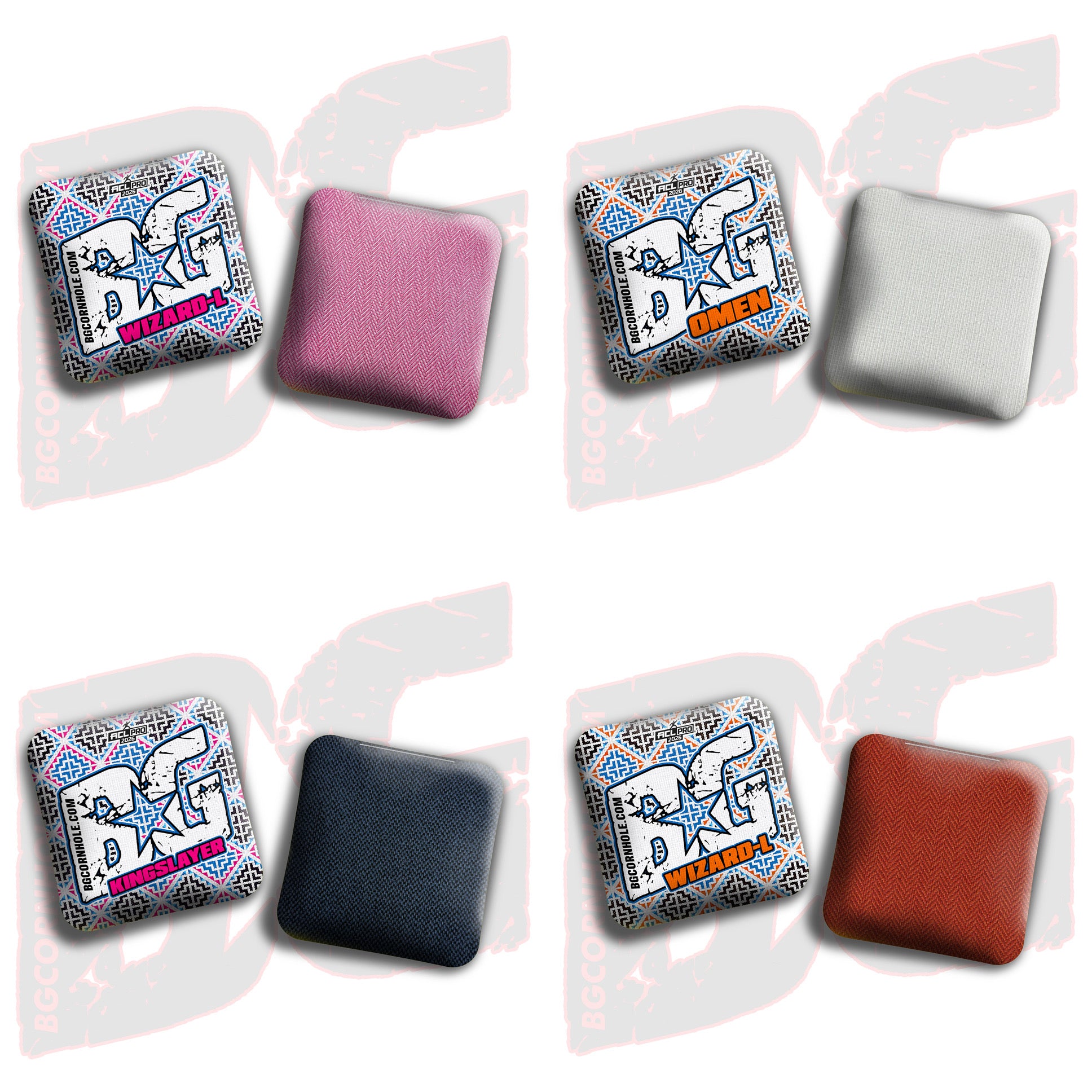 2026 BG "Hmong Paj Ntaub (Flower Cloth)" - Multiple Bag Types - ACL Pro Stamped Cornhole Bags - SET OF 4 BAGS