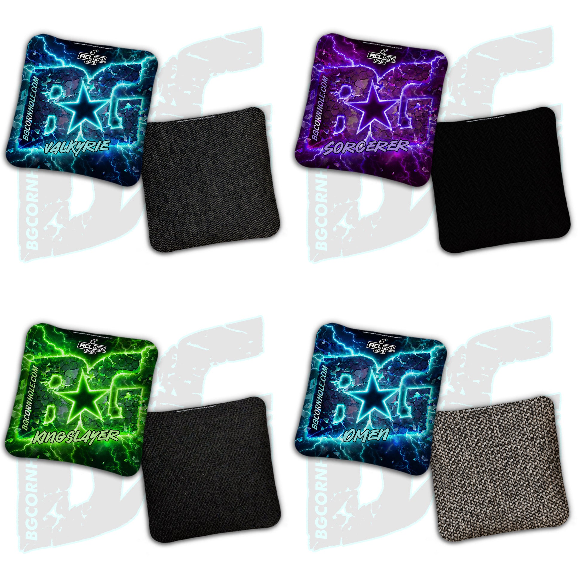 2026 BG Multiple Bag Models "Voltage" - ACL Pro Stamped Cornhole Bags - SET OF 4 BAGS