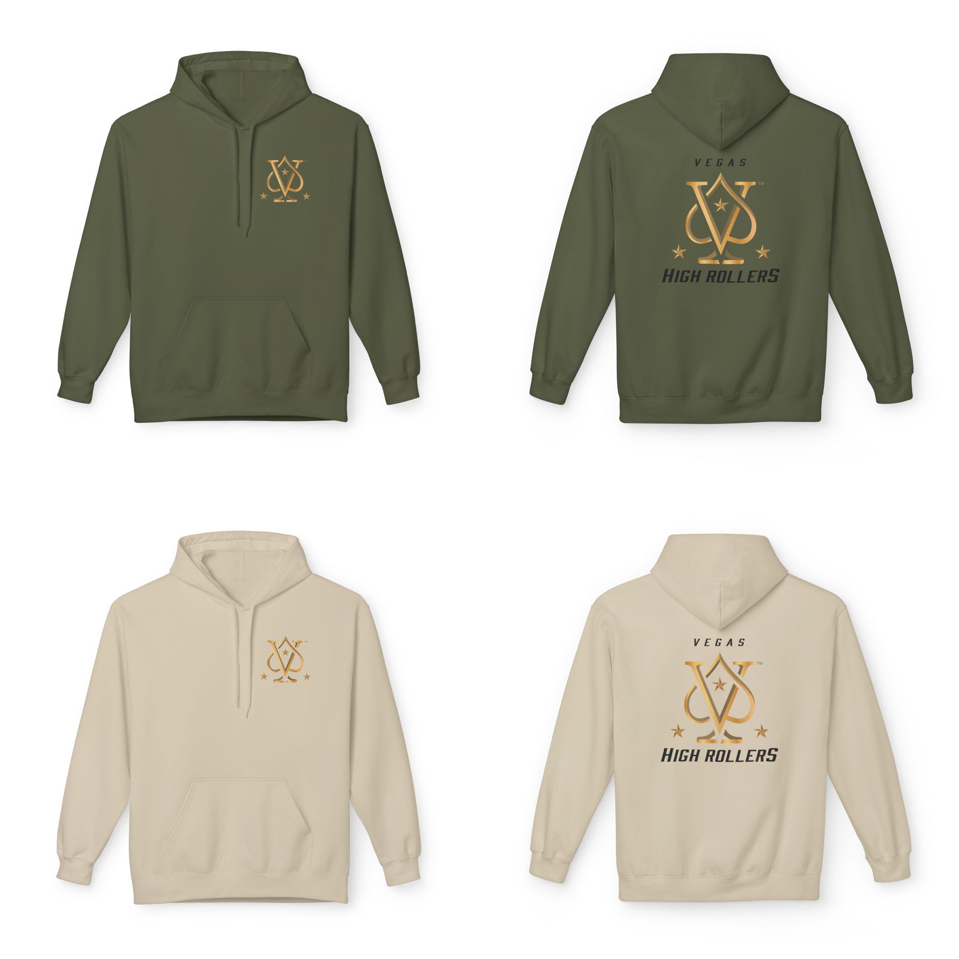 Vegas High Rollers Double Sided Unisex Gildan Hoodie - Multiple Colors