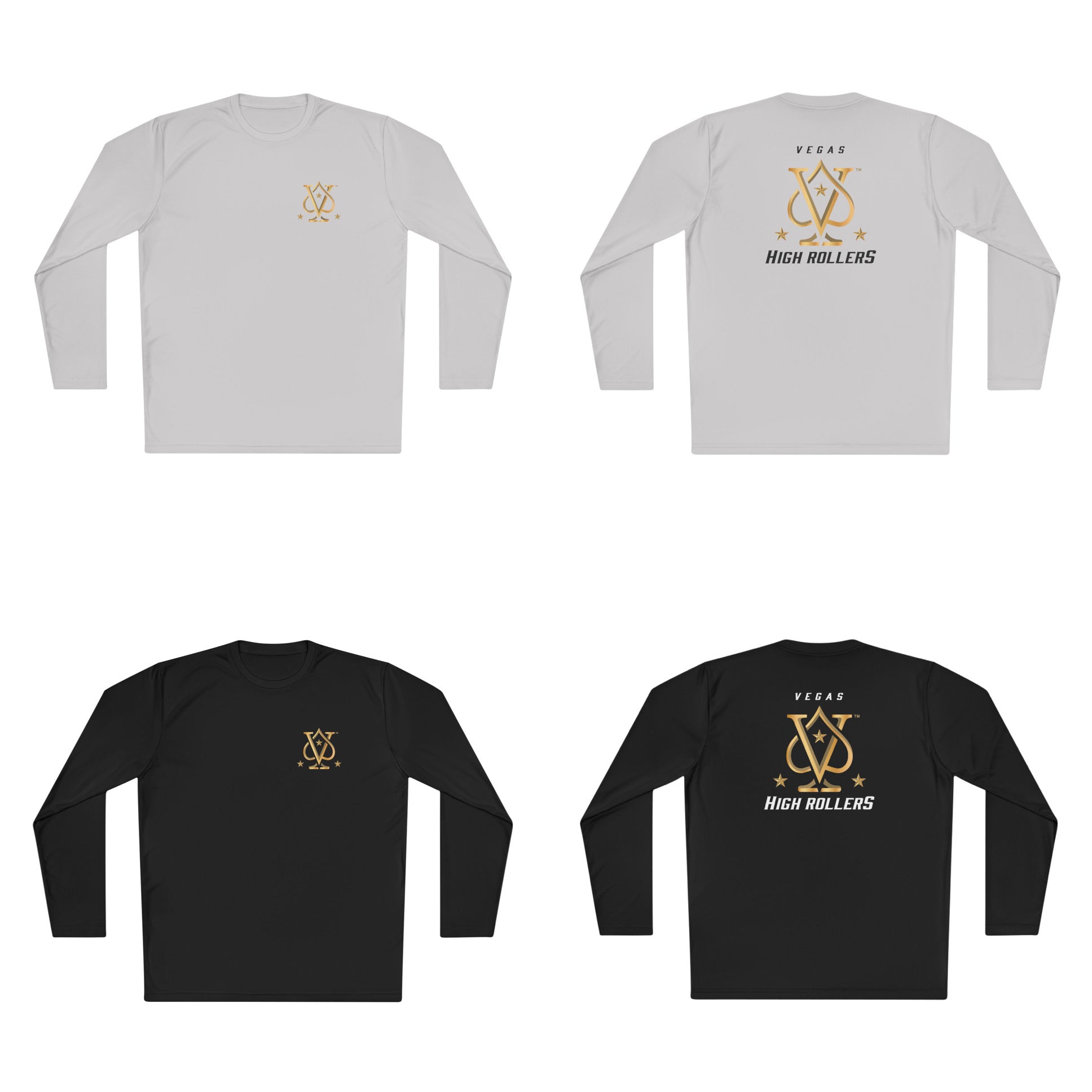 Vegas High Rollers Unisex Polyester Long Sleeve T-Shirt - Multiple Colors