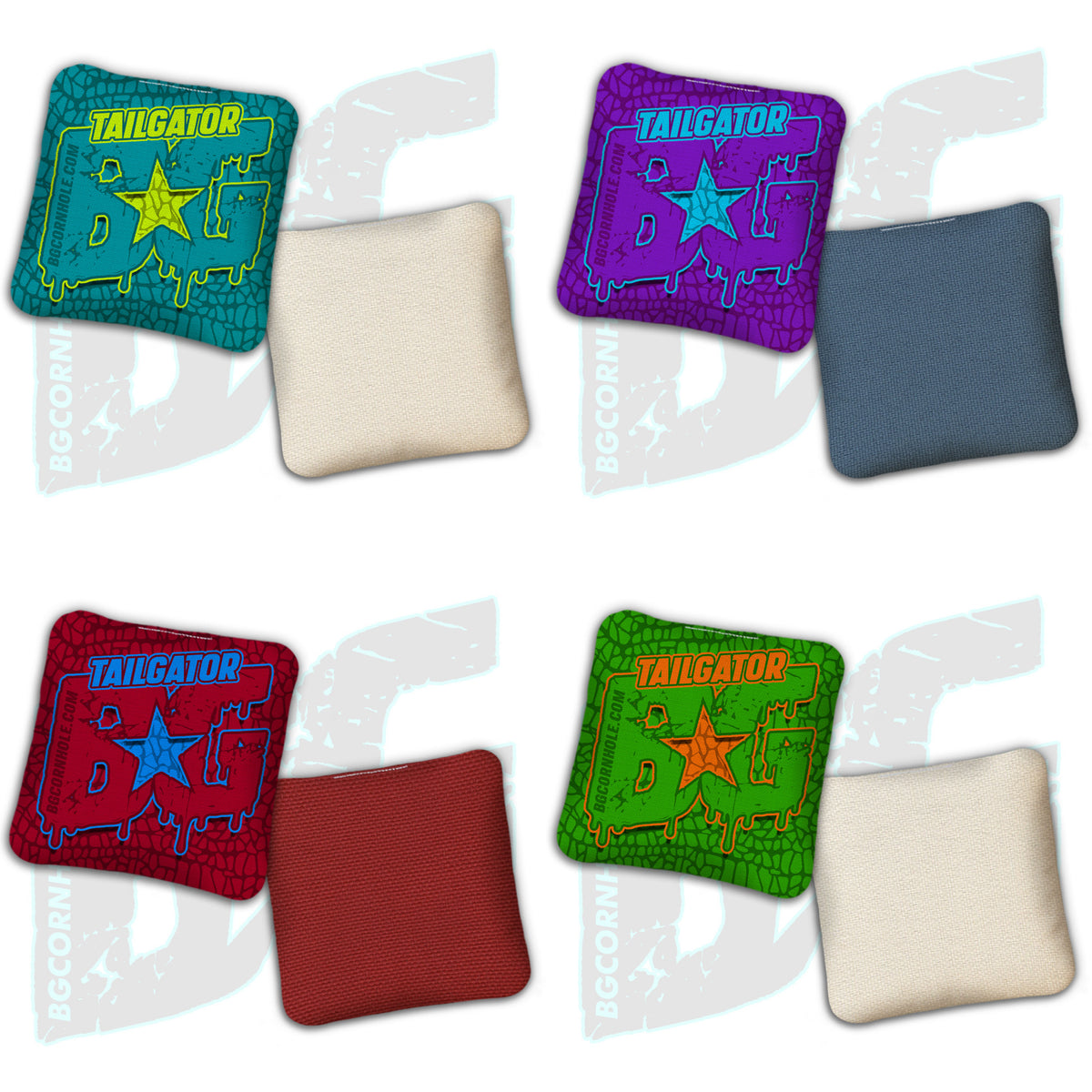 BG Tailgator  - "Gator Skin” - Non Stamped Cornhole Bags - SET OF 4 bags