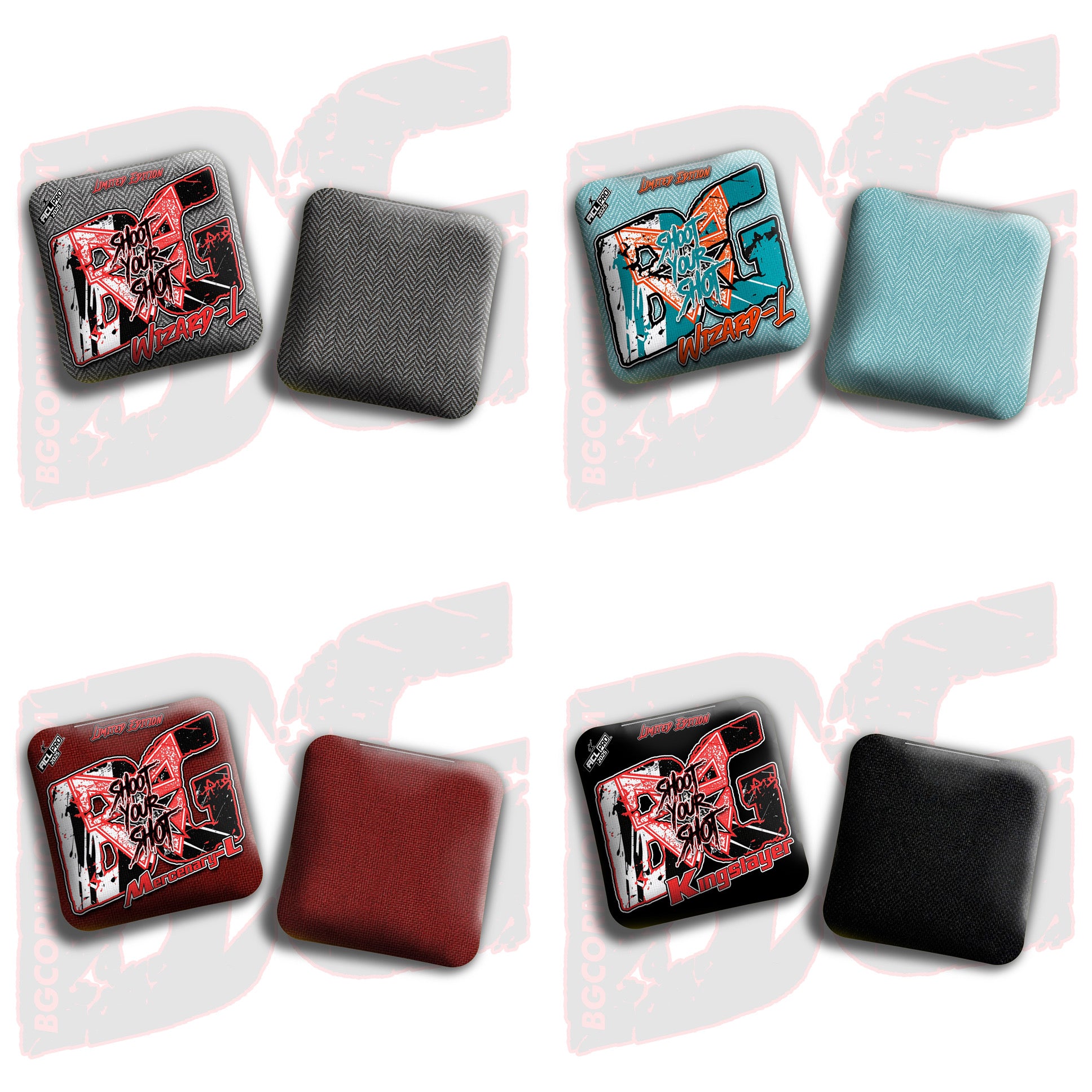 2026 Multiple Bag Models "Shoot Your Shot” Collab - ACL Pro Stamped Cornhole Bags - SET OF 4 BAGS