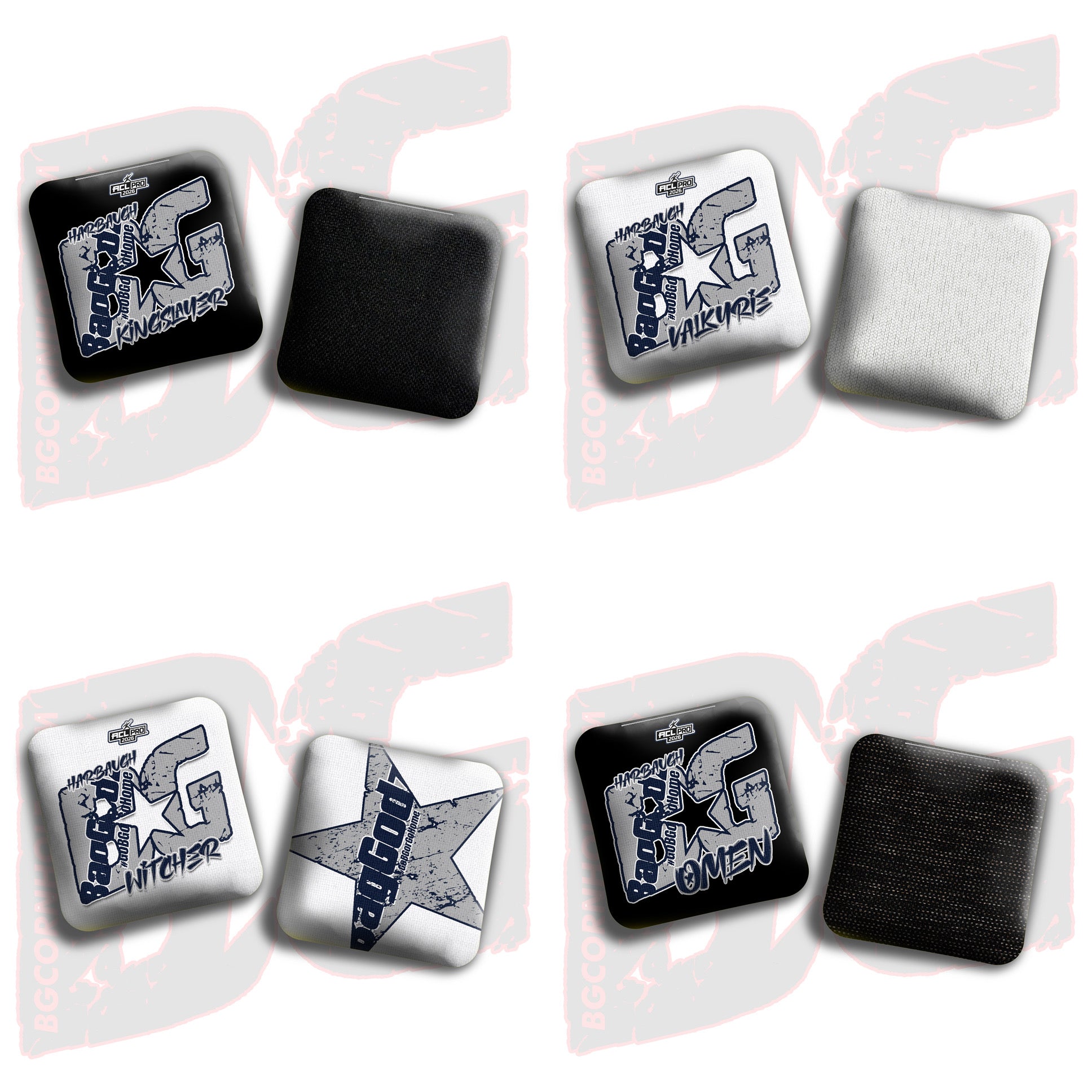 2026 BG Multiple Bag Models  - "Devon Harbaugh” - ACL Pro Stamped Cornhole Bags - SET OF 4 BAGS