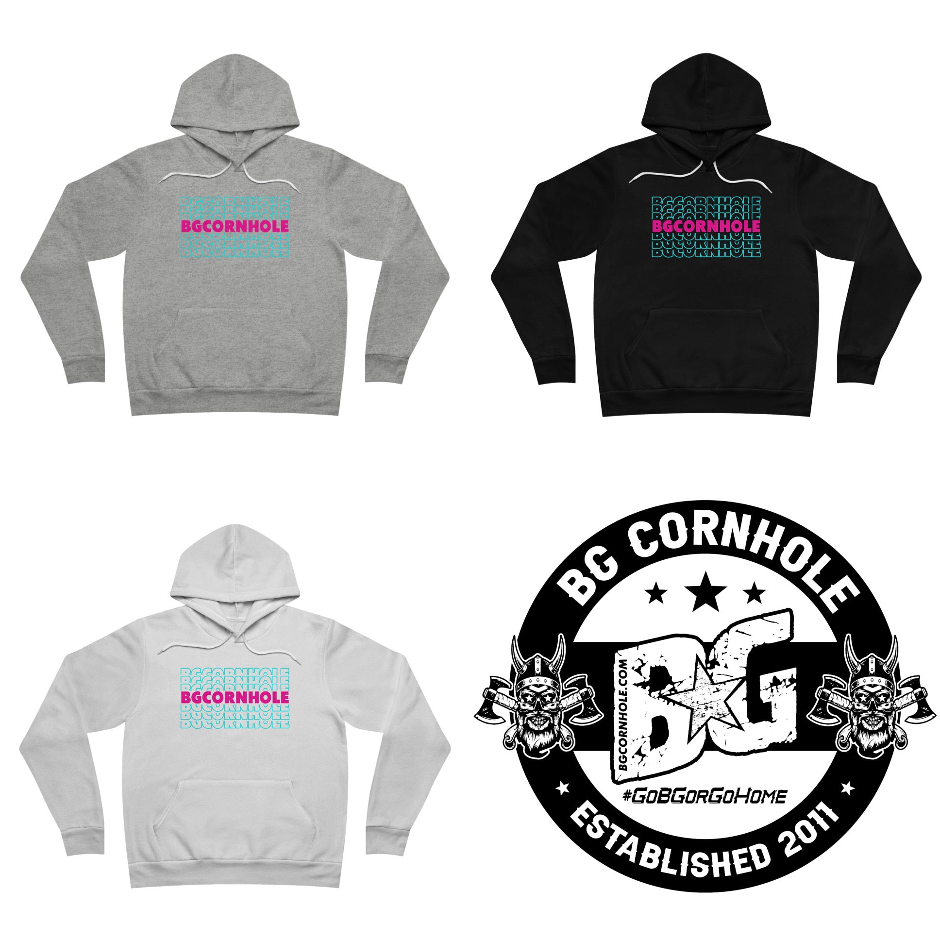Miami Repeated Unisex Fleece Hoodie - Multiple Colors