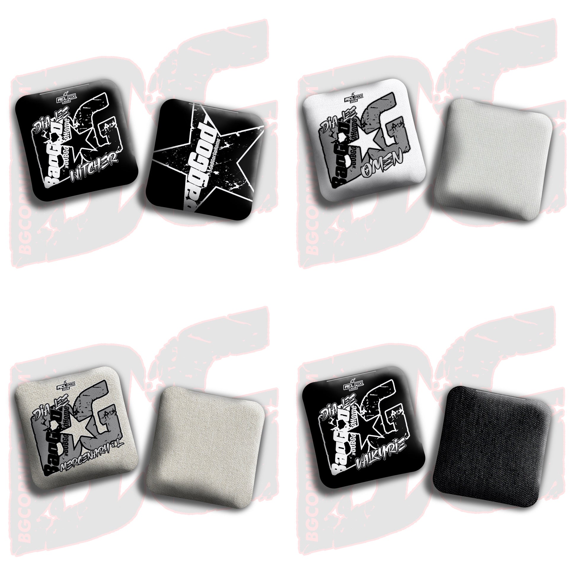 2026 BG Multiple Bag Models  - "Dia Lee” - ACL Pro Stamped Cornhole Bags - SET OF 4 BAGS