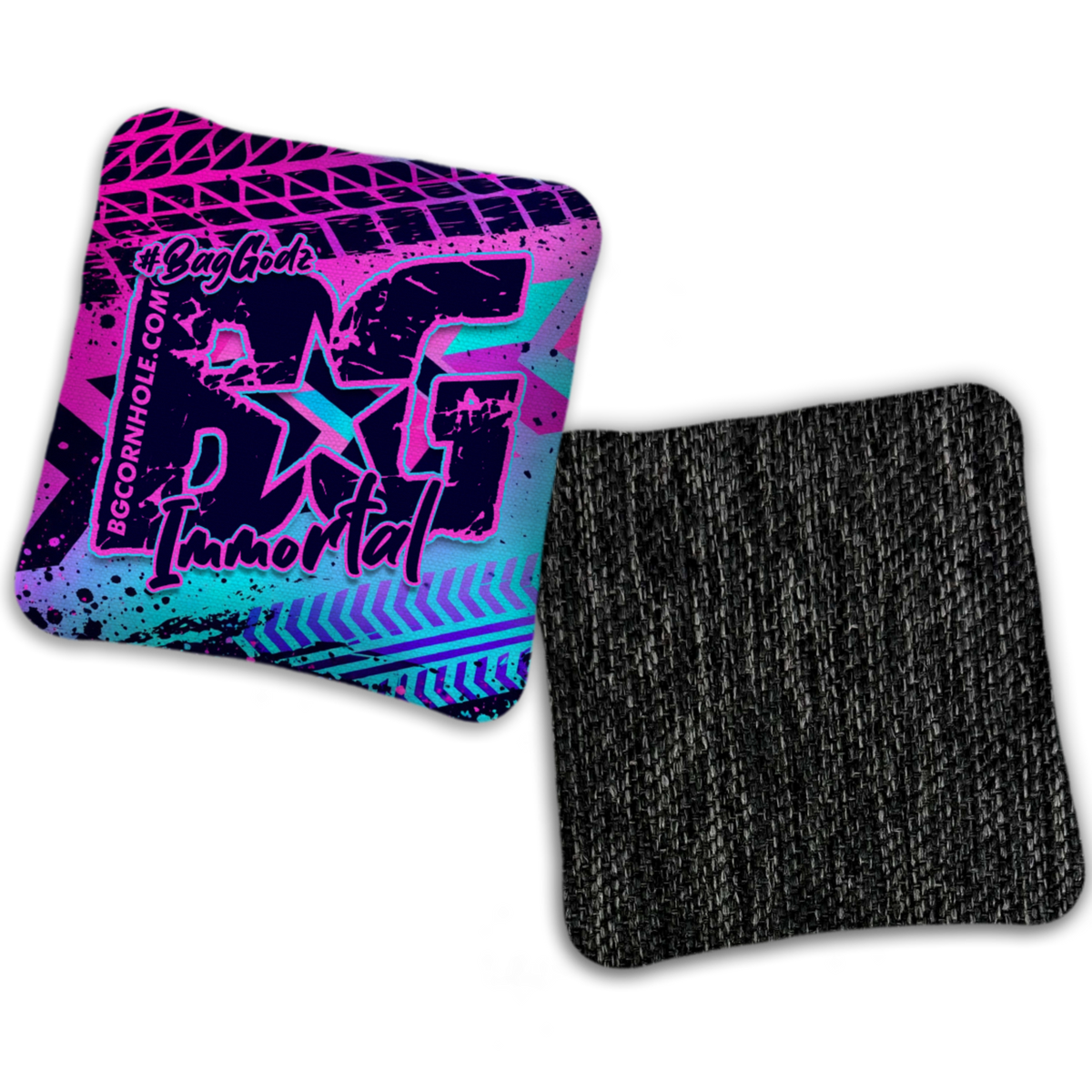 UNSTAMPED - BG Multiple Bag Models "GRUNGE TRACKS" - Cornhole Bags - SET OF 4 BAGS