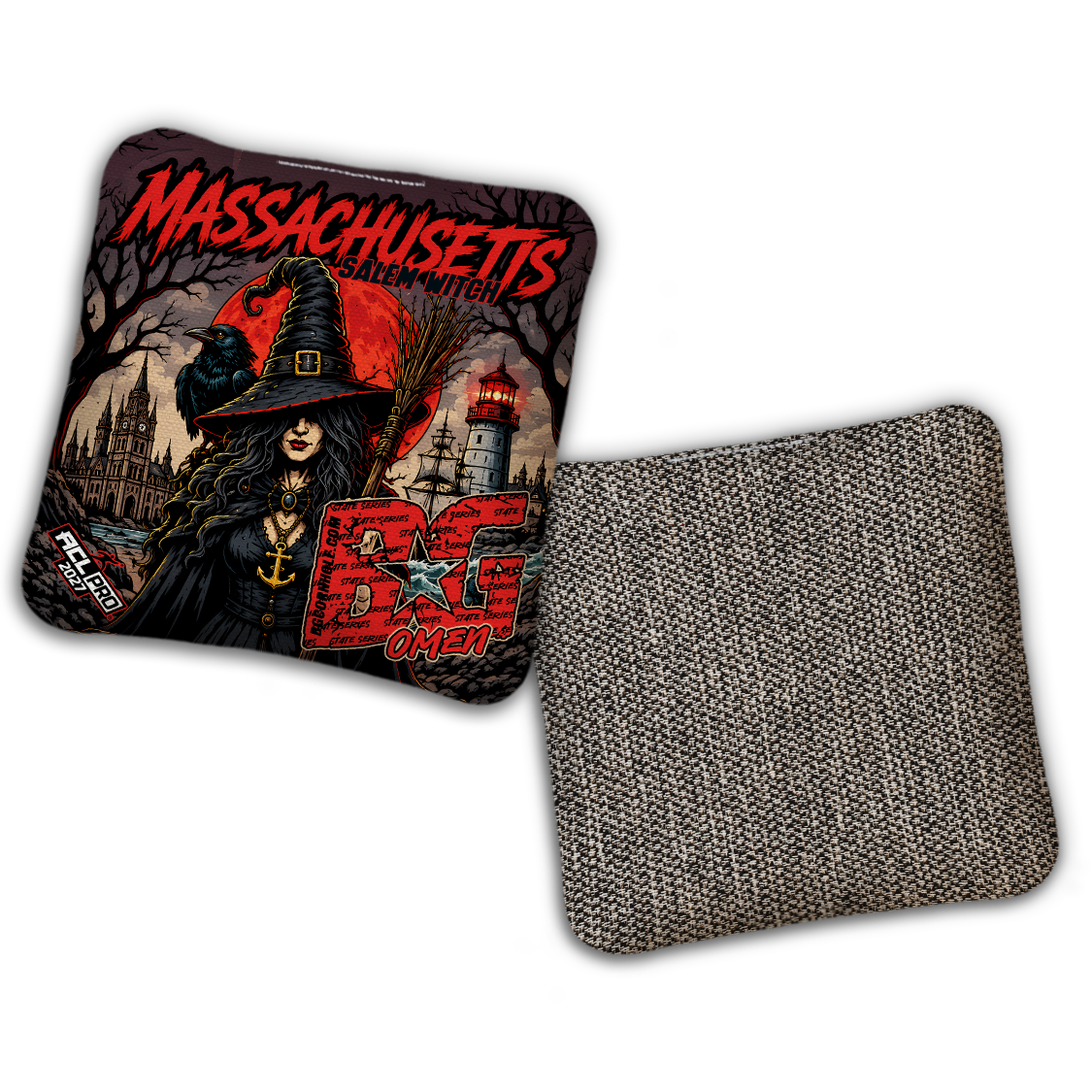 2027 BG Multiple Bag Models "MASS SALEM WITCH" - ACL Pro Stamped Cornhole Bags - SET OF 4 BAGS