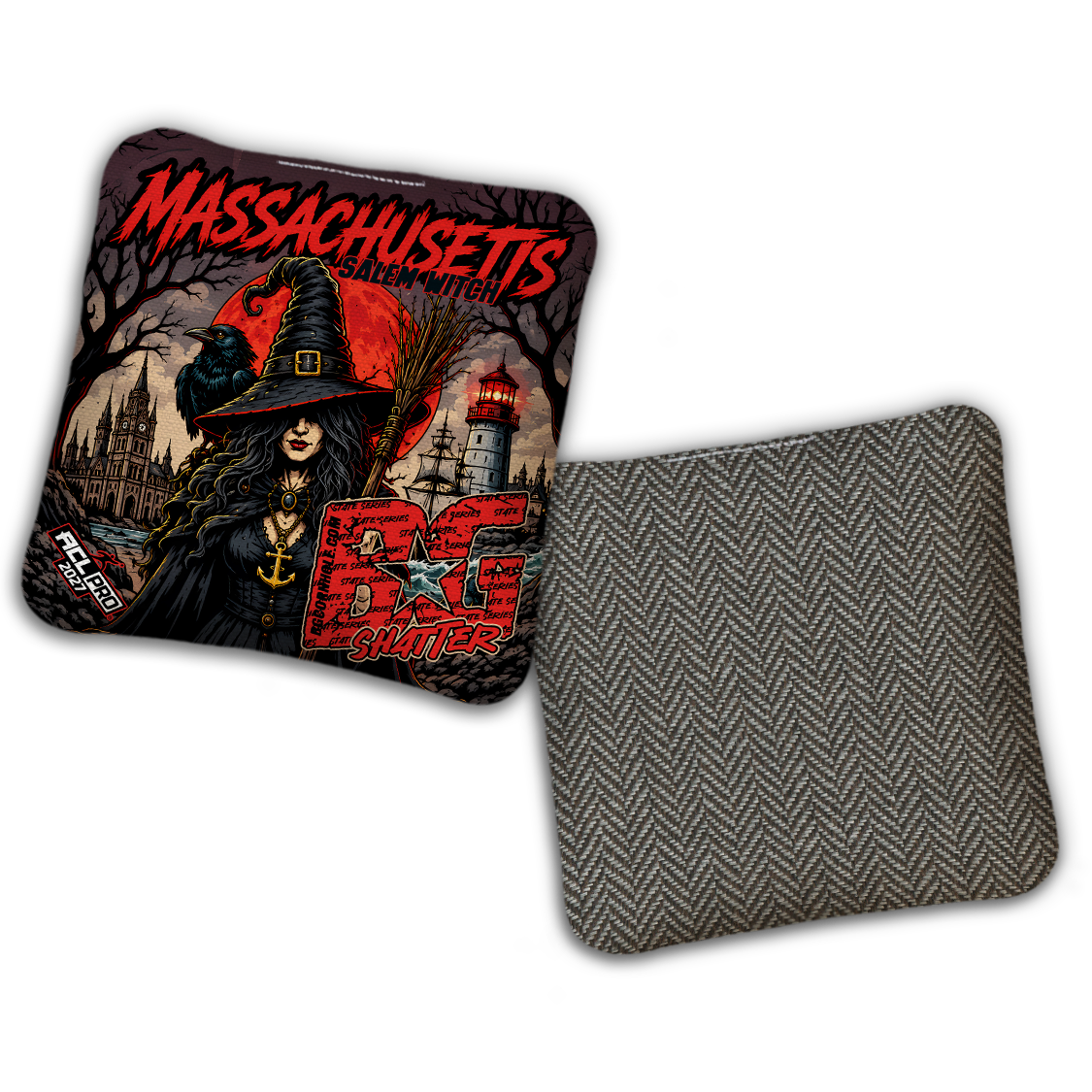 2027 BG Multiple Bag Models "MASS SALEM WITCH" - ACL Pro Stamped Cornhole Bags - SET OF 4 BAGS