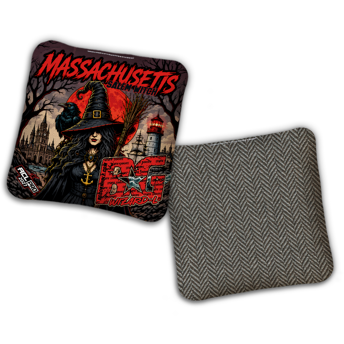 2027 BG Multiple Bag Models "MASS SALEM WITCH" - ACL Pro Stamped Cornhole Bags - SET OF 4 BAGS