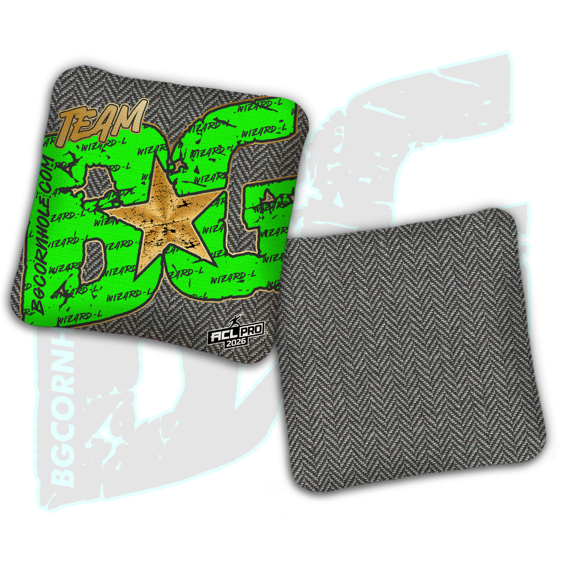 2026 BG Wizard L "Big BG Colormatch" - ACL Pro Stamped Cornhole Bags - SET OF 4 BAGS