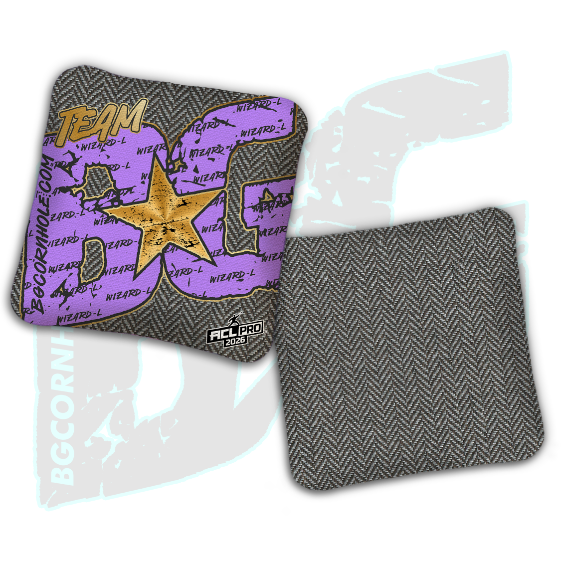 2026 BG Wizard L "Big BG Colormatch" - ACL Pro Stamped Cornhole Bags - SET OF 4 BAGS