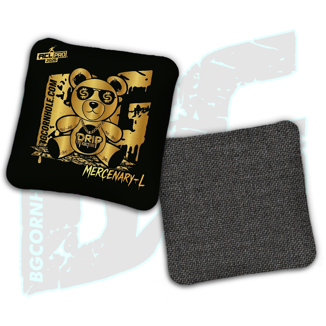 2026 Multiple Bag Models - DK x BG "Gold Cash Bear" - ACL Pro Stamped Cornhole Bags - Set of 4 Bags
