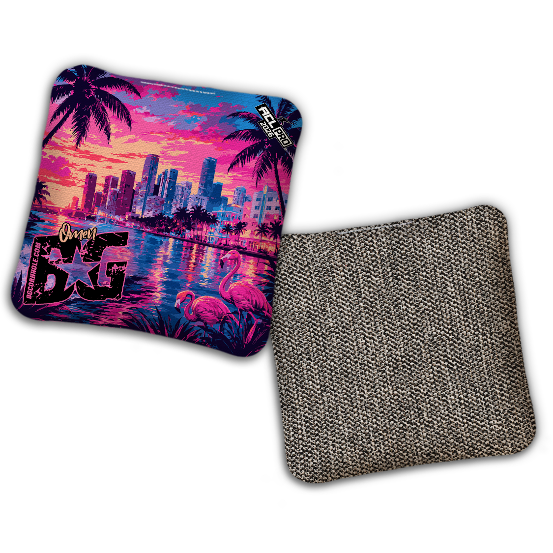 2026 BG Multiple Bag Models "Miami Vibes" - ACL Pro Stamped Cornhole Bags - SET OF 4 BAGS