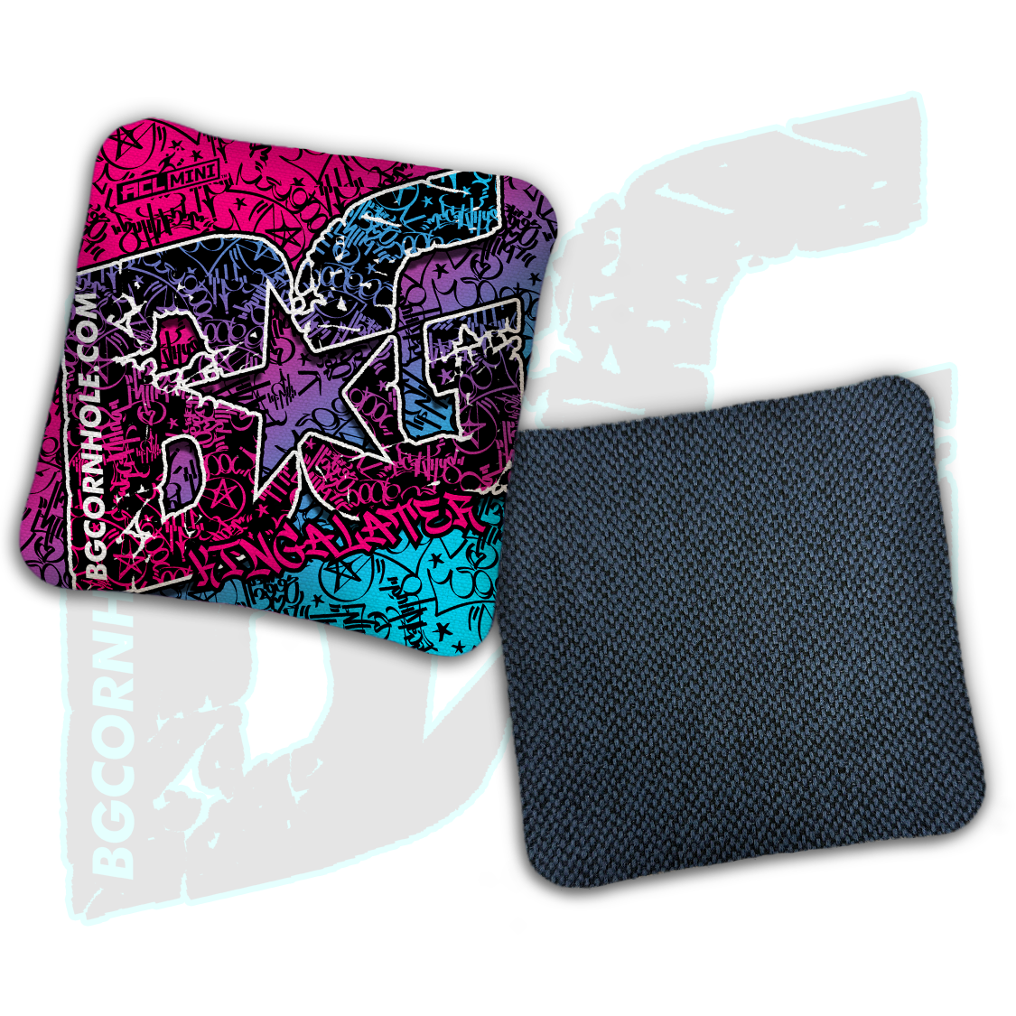 BG Multiple Bag Models - "Graffiti" - 4" ACL Mini Stamped Cornhole Bags- Set of 4 Bags