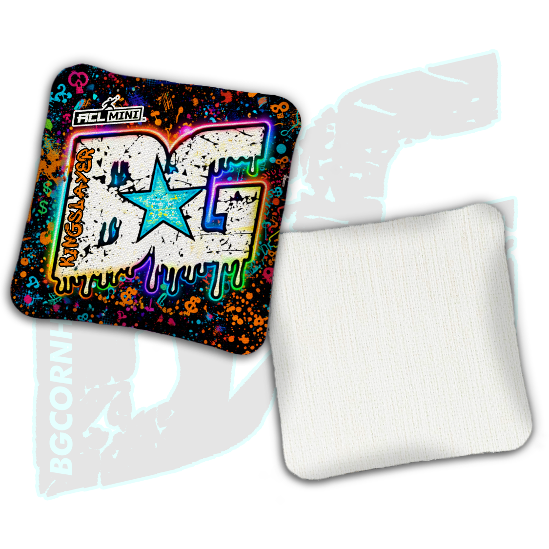 BG Multiple Bag Models - "Dripping Graffiti" - 4" ACL Mini Stamped Cornhole Bags- Set of 4 Bags