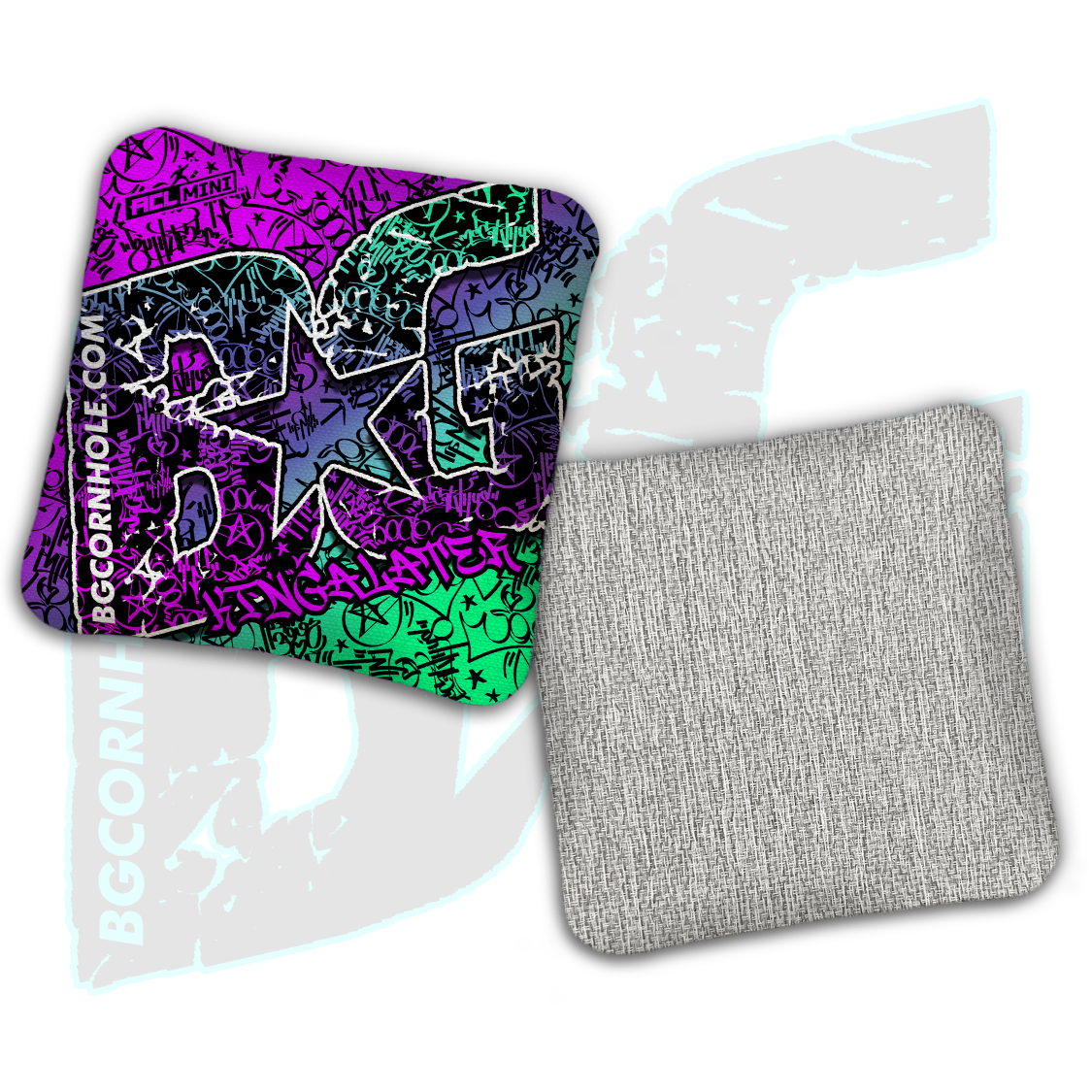 BG Multiple Bag Models - "Graffiti" - 4" ACL Mini Stamped Cornhole Bags- Set of 4 Bags