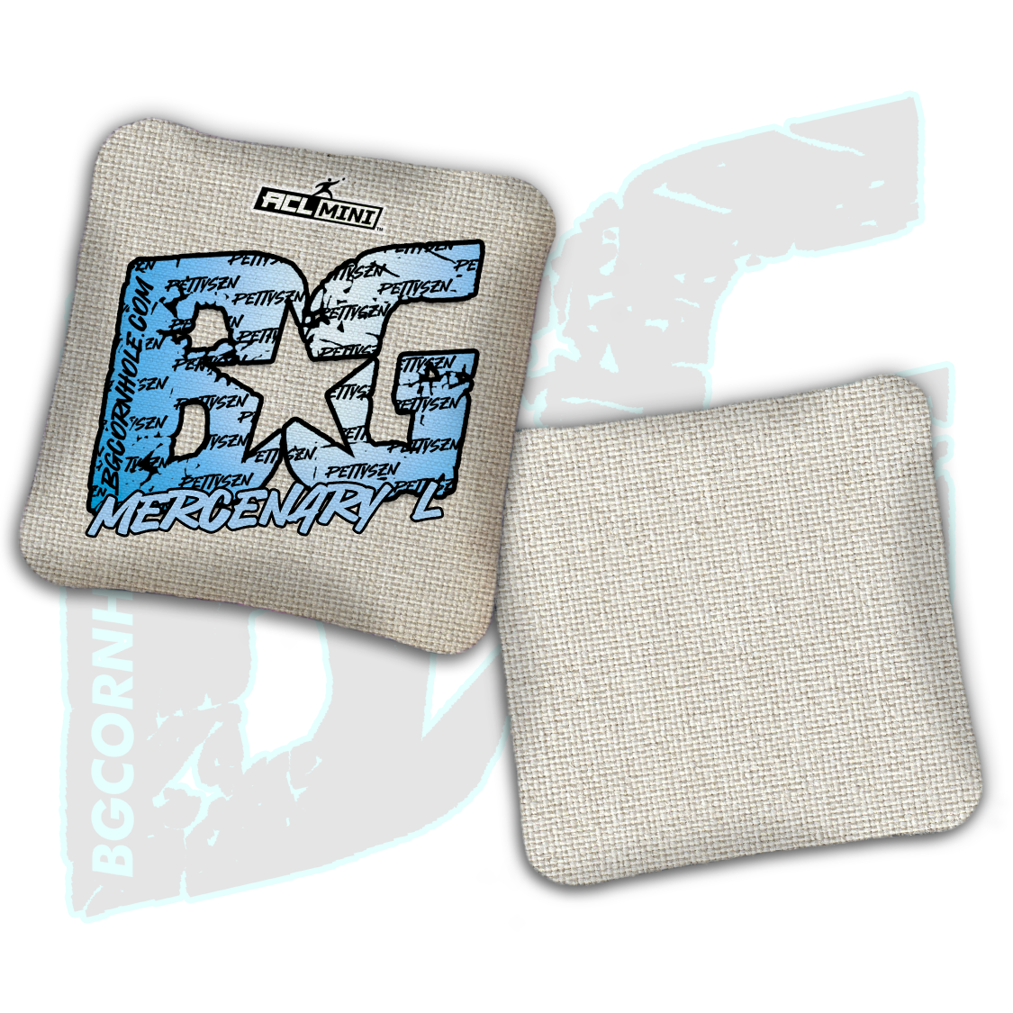 BG Multiple Bag Models - "PettySzn" - 4" ACL Mini Stamped Cornhole Bags- Set of 4 Bags