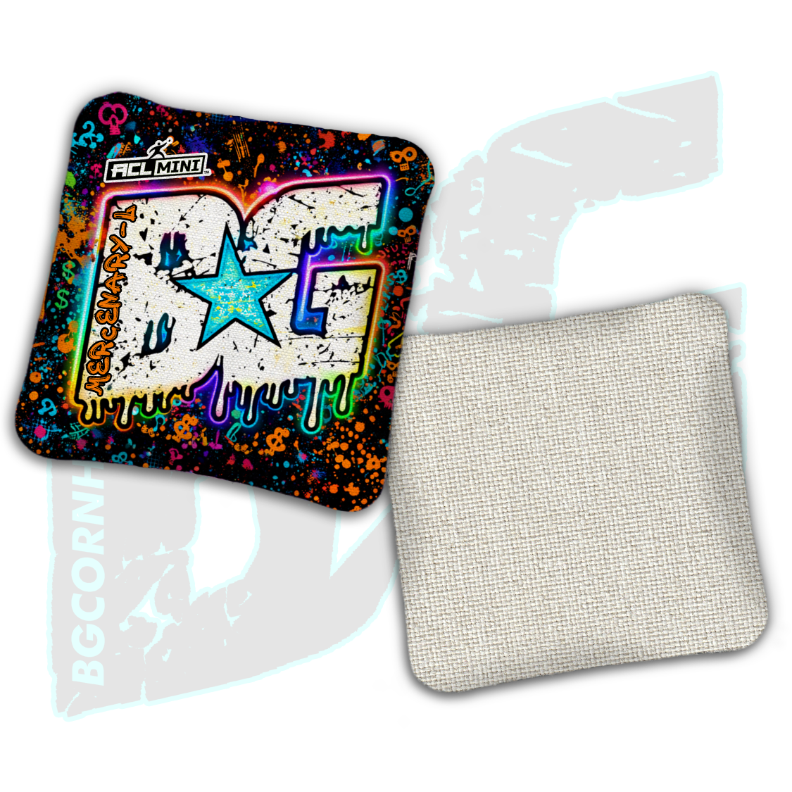 BG Multiple Bag Models - "Dripping Graffiti" - 4" ACL Mini Stamped Cornhole Bags- Set of 4 Bags