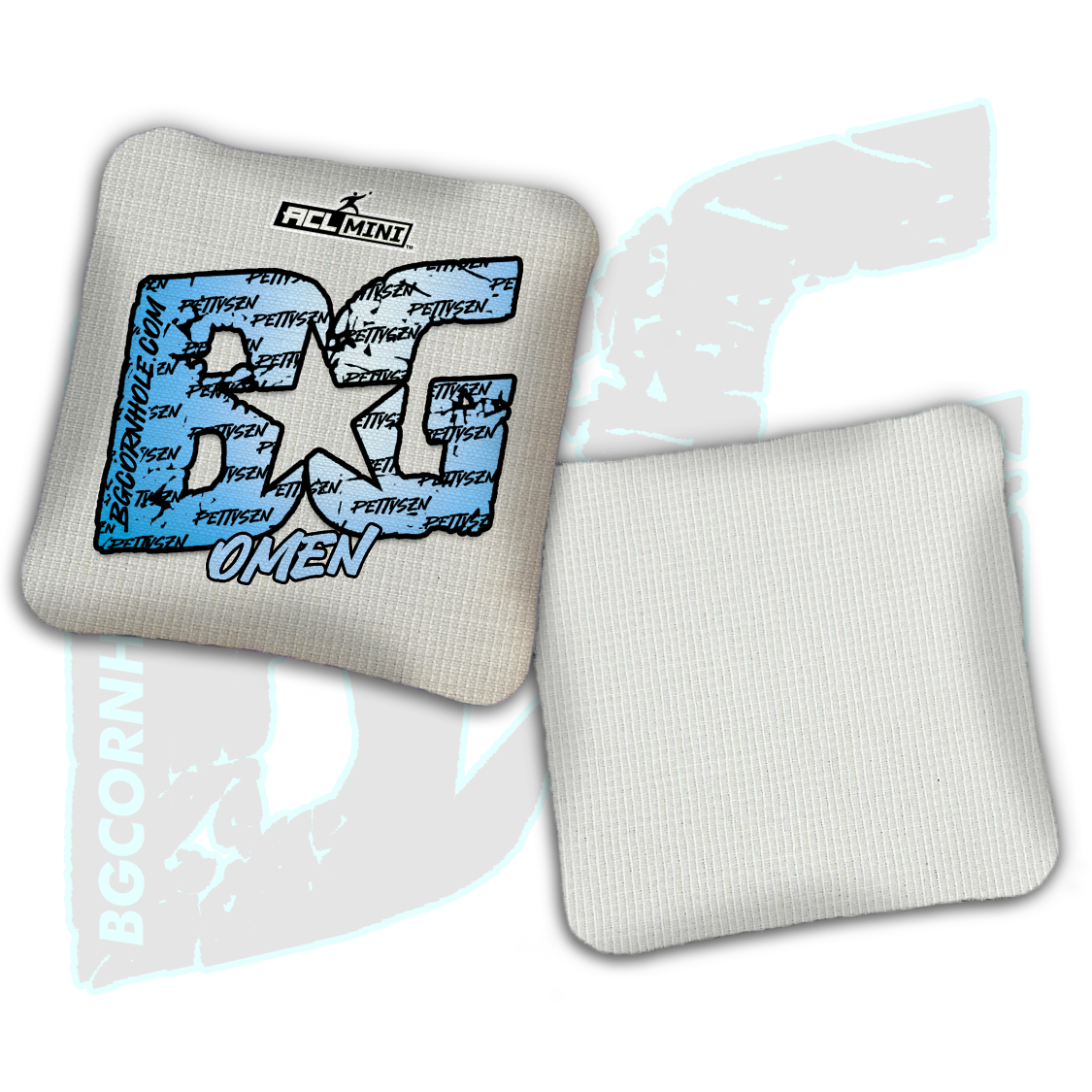 BG Multiple Bag Models - "PettySzn" - 4" ACL Mini Stamped Cornhole Bags- Set of 4 Bags