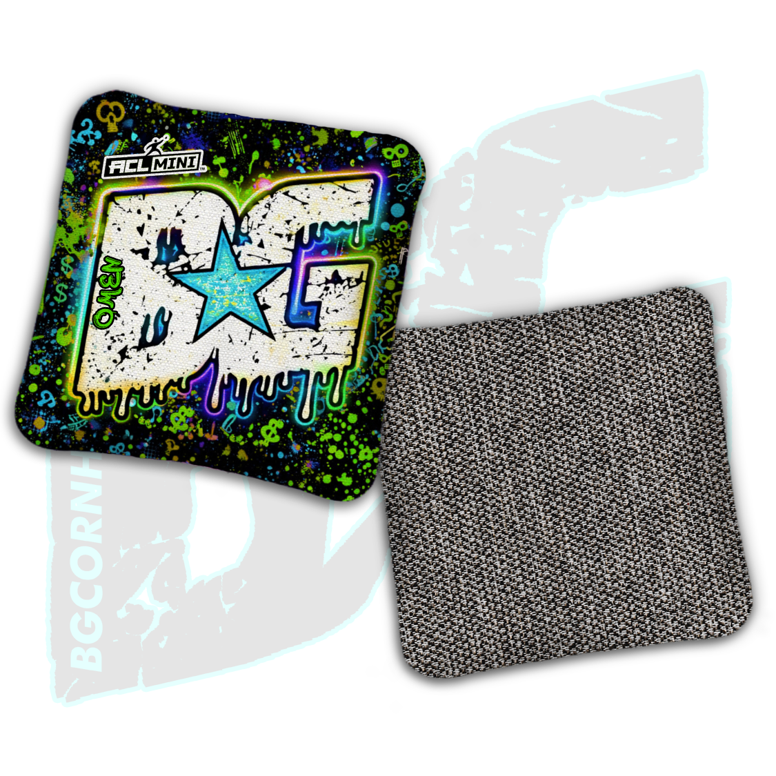 BG Multiple Bag Models - "Dripping Graffiti" - 4" ACL Mini Stamped Cornhole Bags- Set of 4 Bags