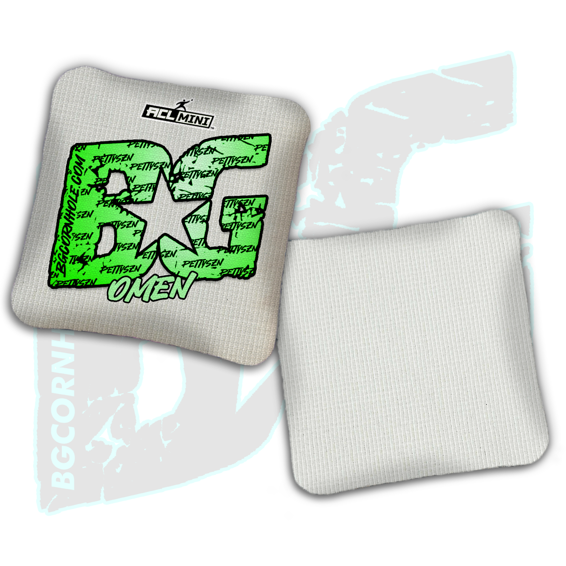 BG Multiple Bag Models - "PettySzn" - 4" ACL Mini Stamped Cornhole Bags- Set of 4 Bags