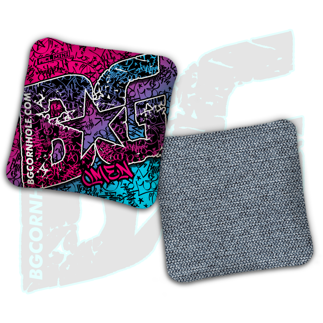 BG Multiple Bag Models - "Graffiti" - 4" ACL Mini Stamped Cornhole Bags- Set of 4 Bags