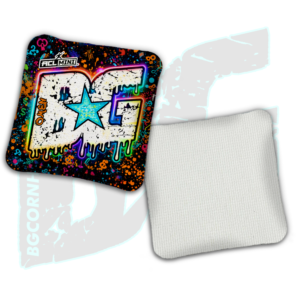 BG Multiple Bag Models - "Dripping Graffiti" - 4" ACL Mini Stamped Cornhole Bags- Set of 4 Bags