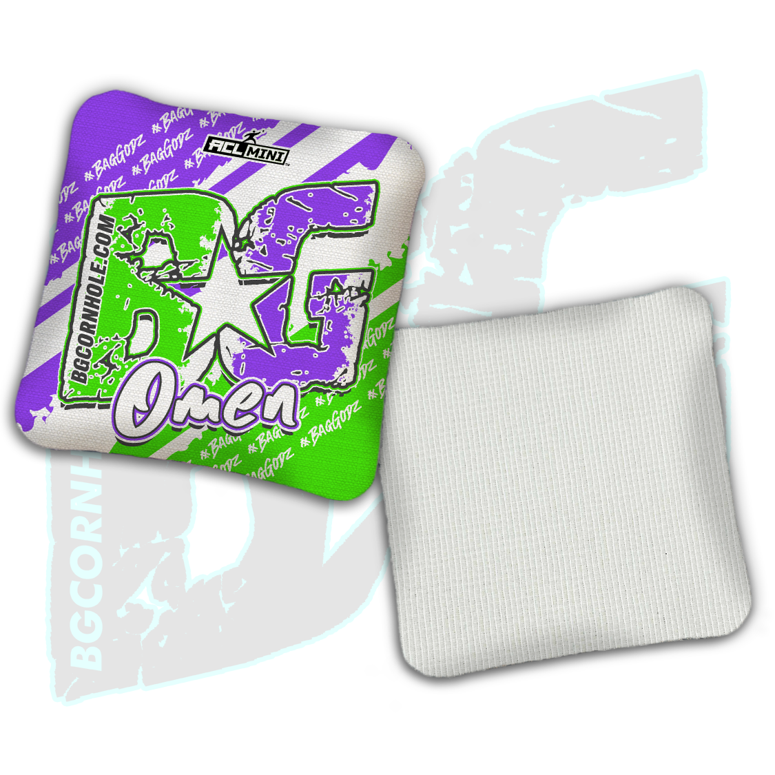 BG Multiple Bag Models - "BagGodz Rally" - 4" ACL Mini Stamped Cornhole Bags- Set of 4 Bags