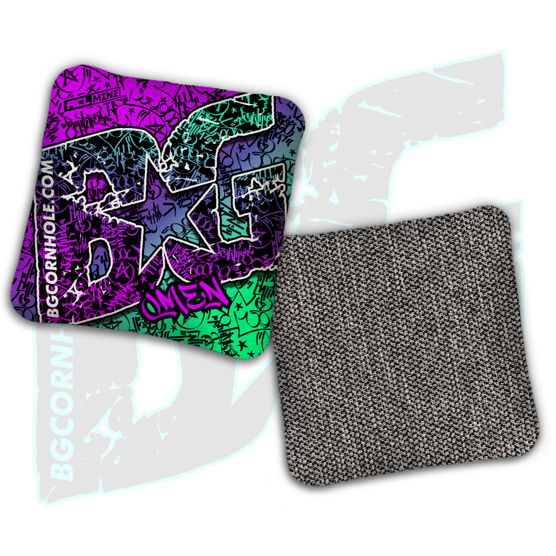 BG Multiple Bag Models - "Graffiti" - 4" ACL Mini Stamped Cornhole Bags- Set of 4 Bags