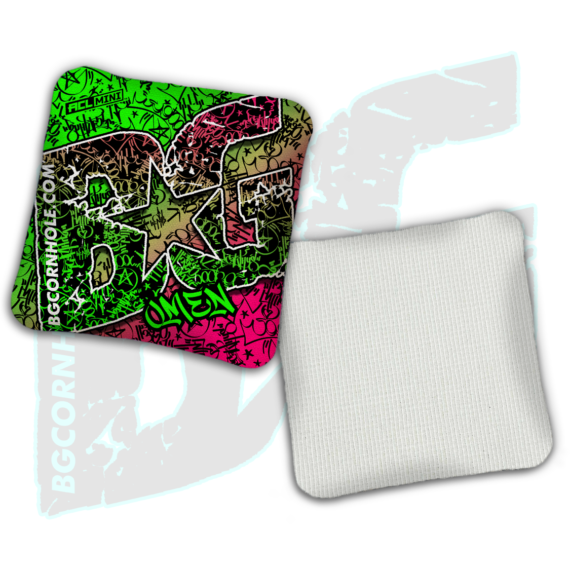 BG Multiple Bag Models - "Graffiti" - 4" ACL Mini Stamped Cornhole Bags- Set of 4 Bags