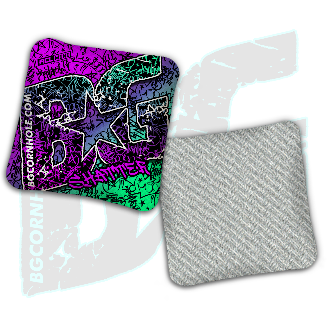 BG Multiple Bag Models - "Graffiti" - 4" ACL Mini Stamped Cornhole Bags- Set of 4 Bags