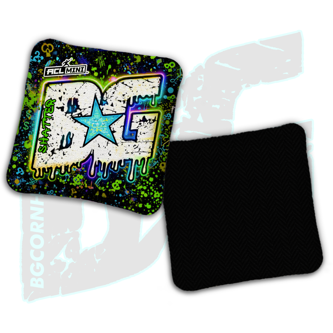 BG Multiple Bag Models - "Dripping Graffiti" - 4" ACL Mini Stamped Cornhole Bags- Set of 4 Bags