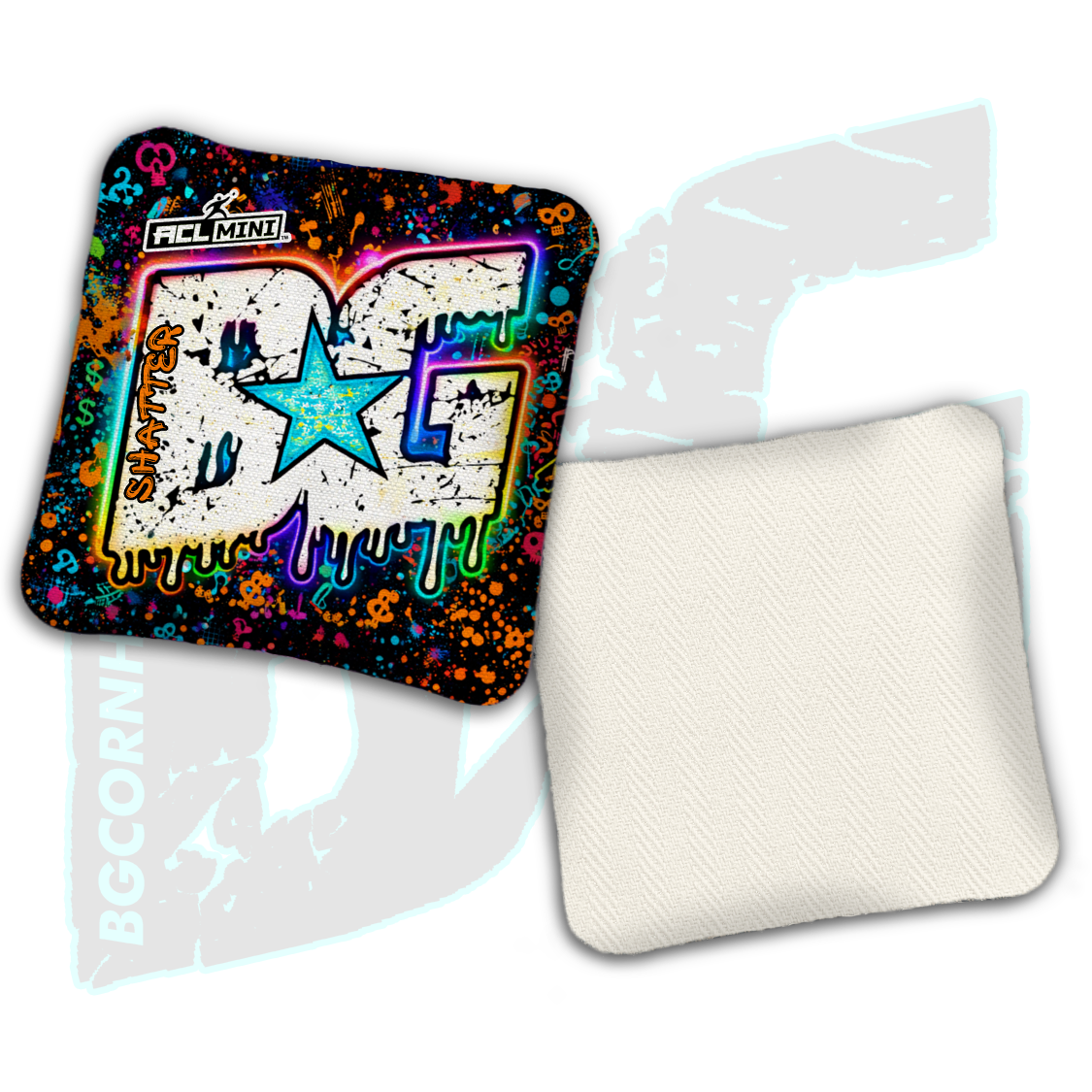 BG Multiple Bag Models - "Dripping Graffiti" - 4" ACL Mini Stamped Cornhole Bags- Set of 4 Bags