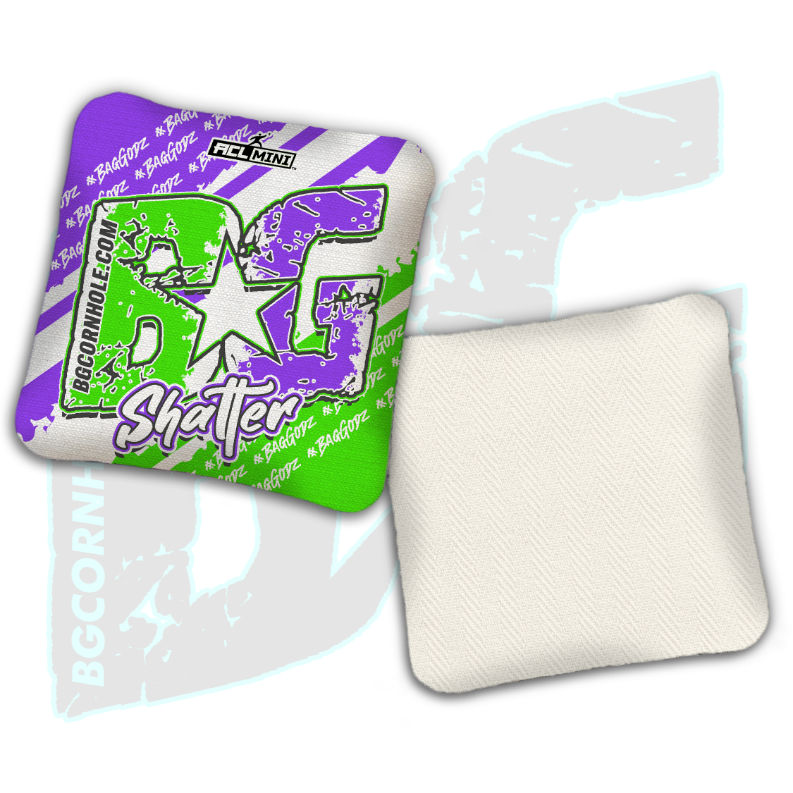 BG Multiple Bag Models - "BagGodz Rally" - 4" ACL Mini Stamped Cornhole Bags- Set of 4 Bags