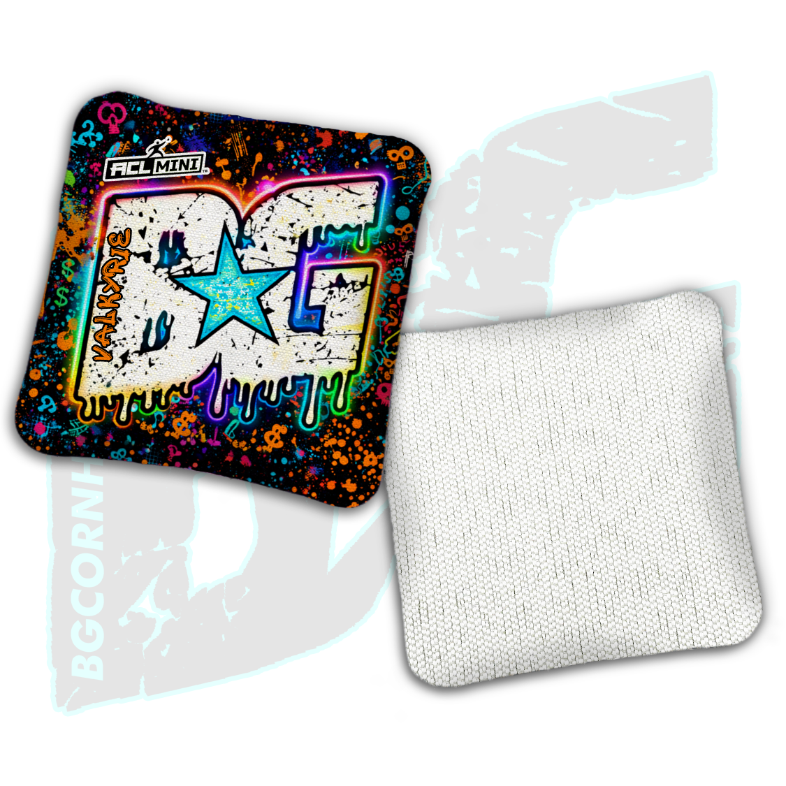 BG Multiple Bag Models - "Dripping Graffiti" - 4" ACL Mini Stamped Cornhole Bags- Set of 4 Bags