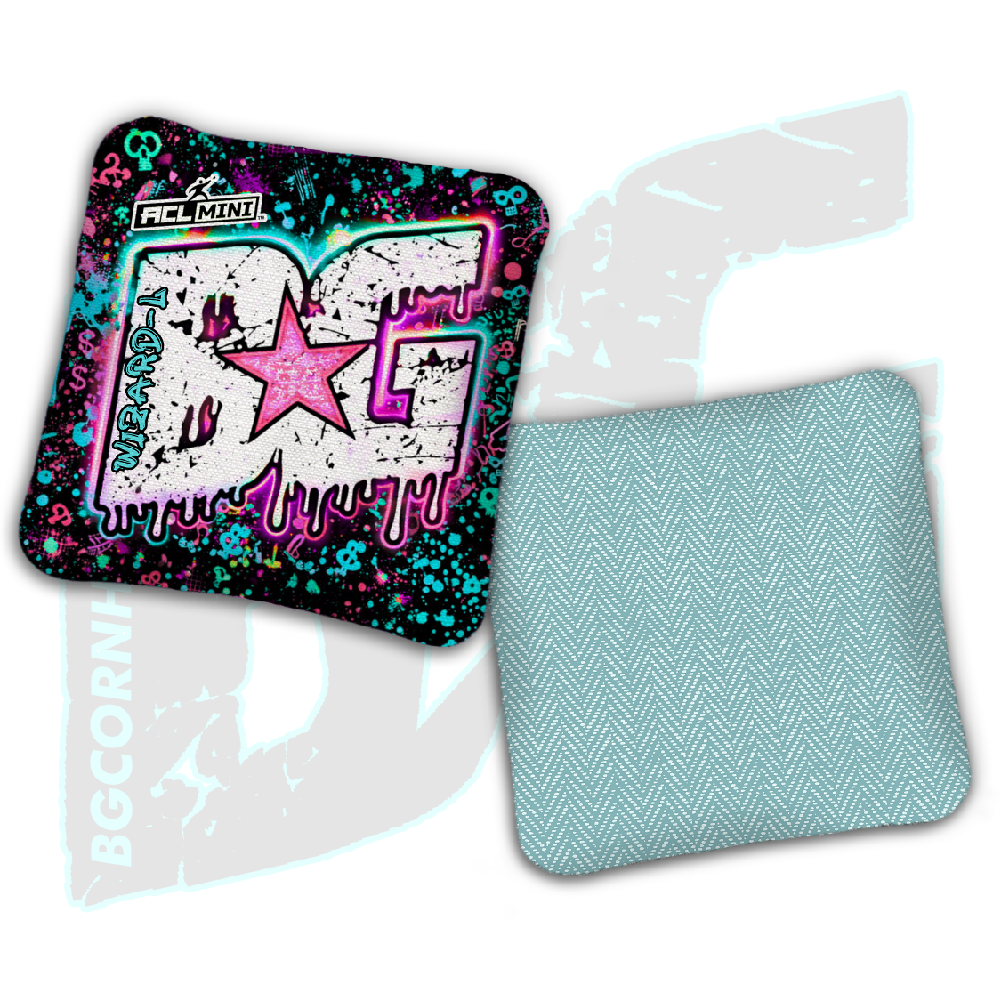 BG Multiple Bag Models - "Dripping Graffiti" - 4" ACL Mini Stamped Cornhole Bags- Set of 4 Bags