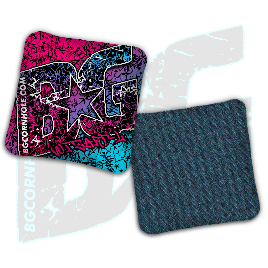 BG Multiple Bag Models - "Graffiti" - 4" ACL Mini Stamped Cornhole Bags- Set of 4 Bags