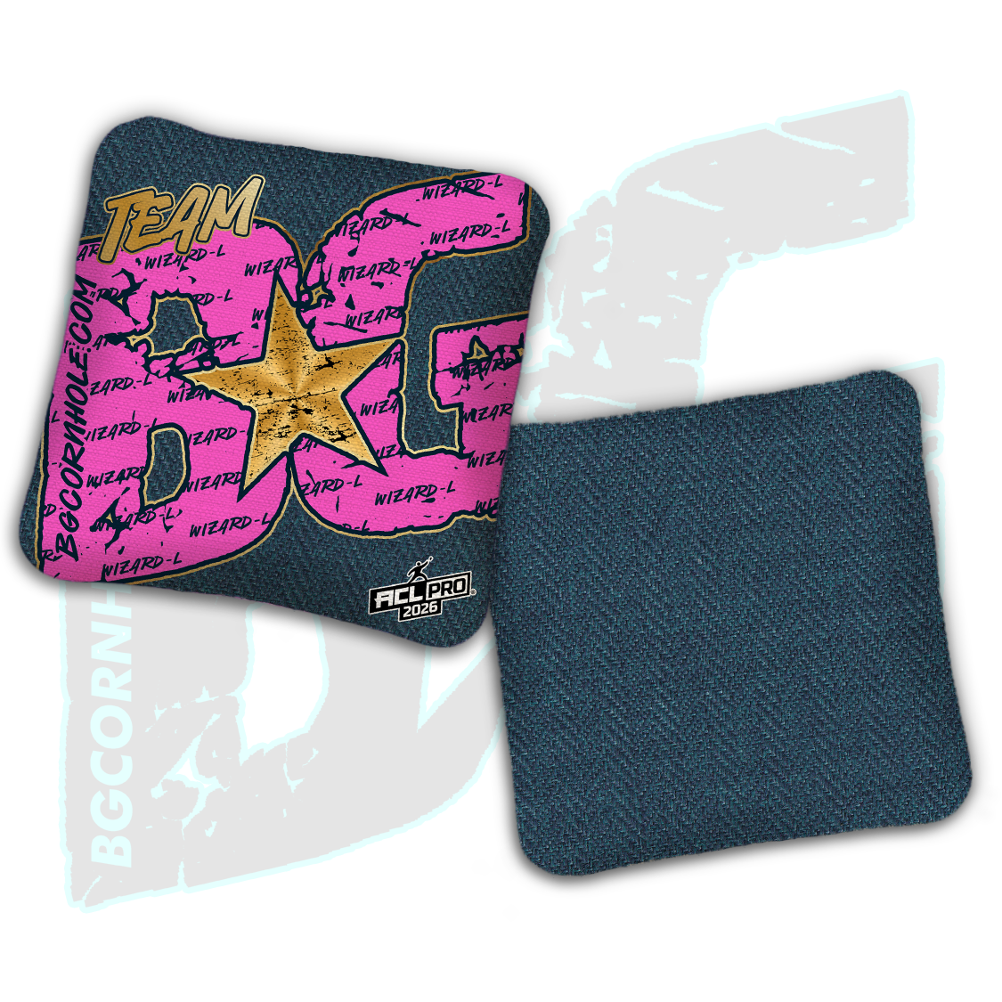 2026 BG Wizard L "Big BG Colormatch" - ACL Pro Stamped Cornhole Bags - SET OF 4 BAGS