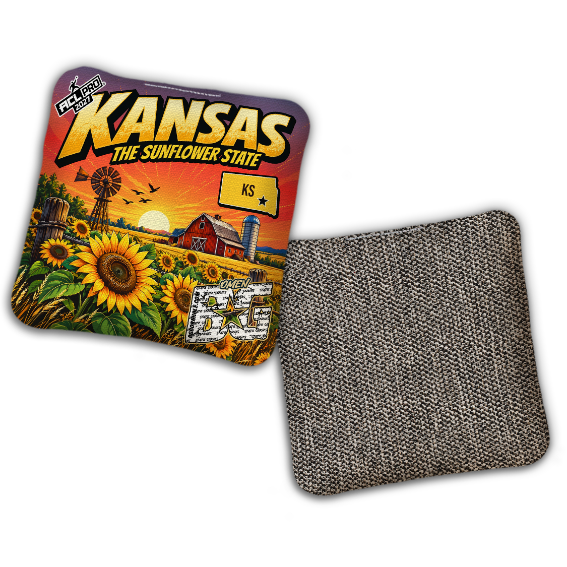 2027 BG Multiple Bag Models "Kansas Sunflower State" - ACL Pro Stamped Cornhole Bags