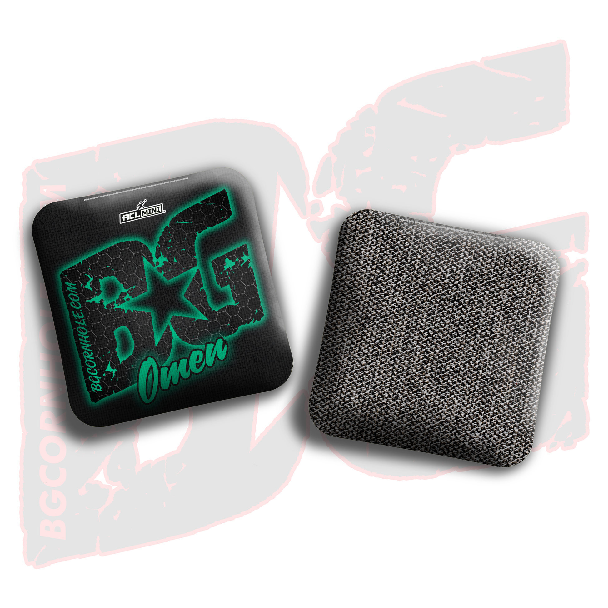 BG Multiple Bag Models - "Hex Glow" - 4" ACL Mini Stamped Cornhole Bags- Set of 4 Bags