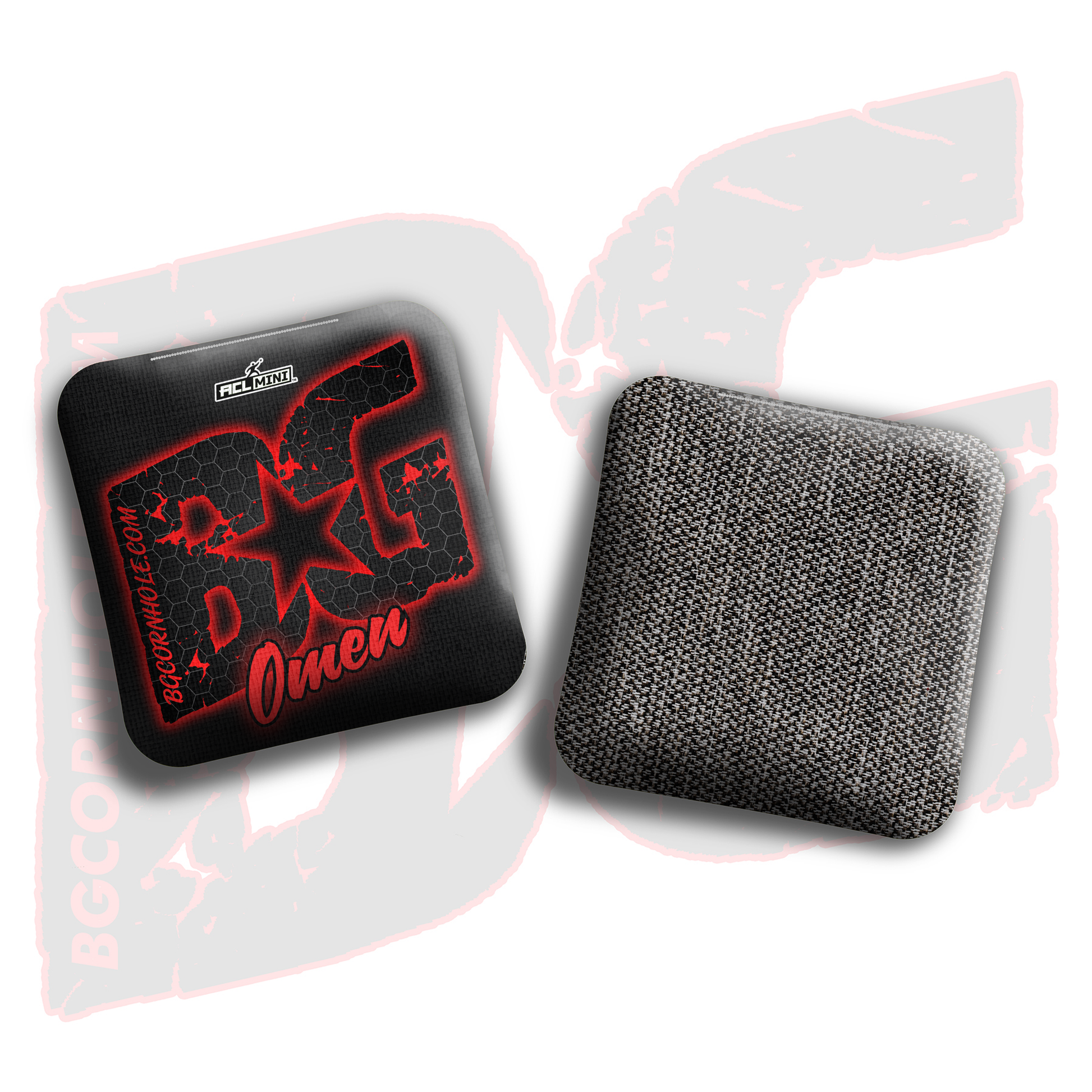 BG Multiple Bag Models - "Hex Glow" - 4" ACL Mini Stamped Cornhole Bags- Set of 4 Bags